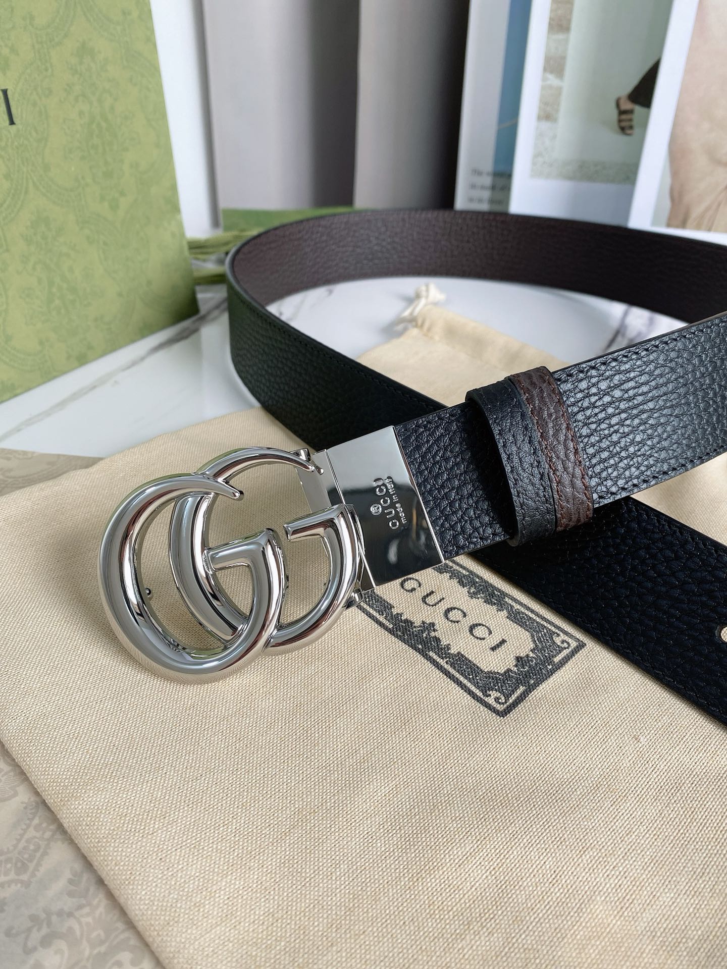 Gucci Leather Belt Top Grain Leather M