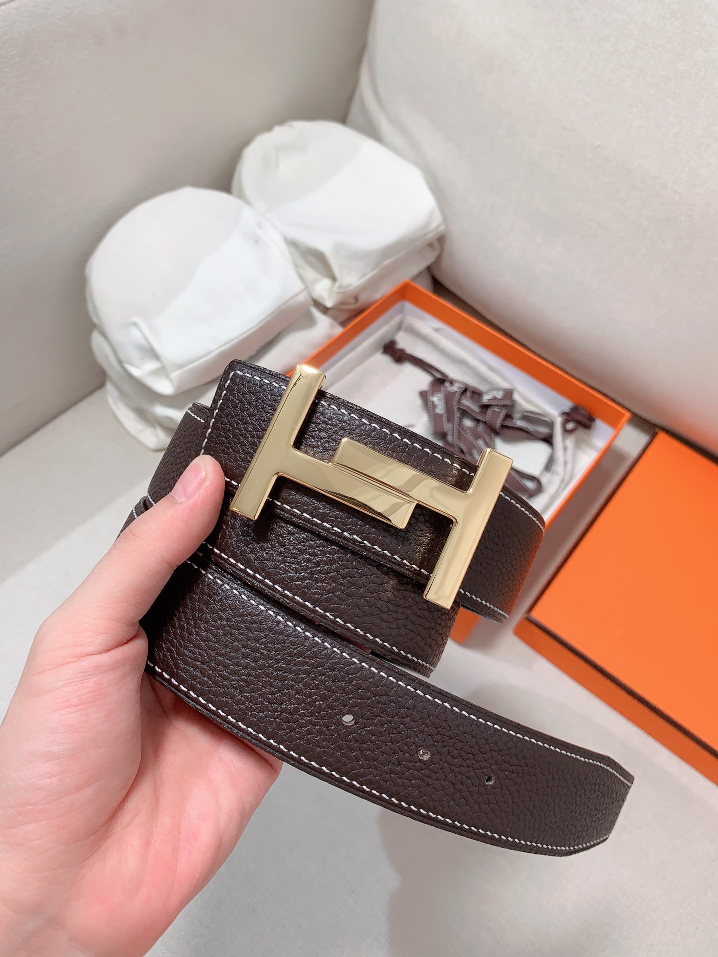 Hermès Leather Belt 38mm