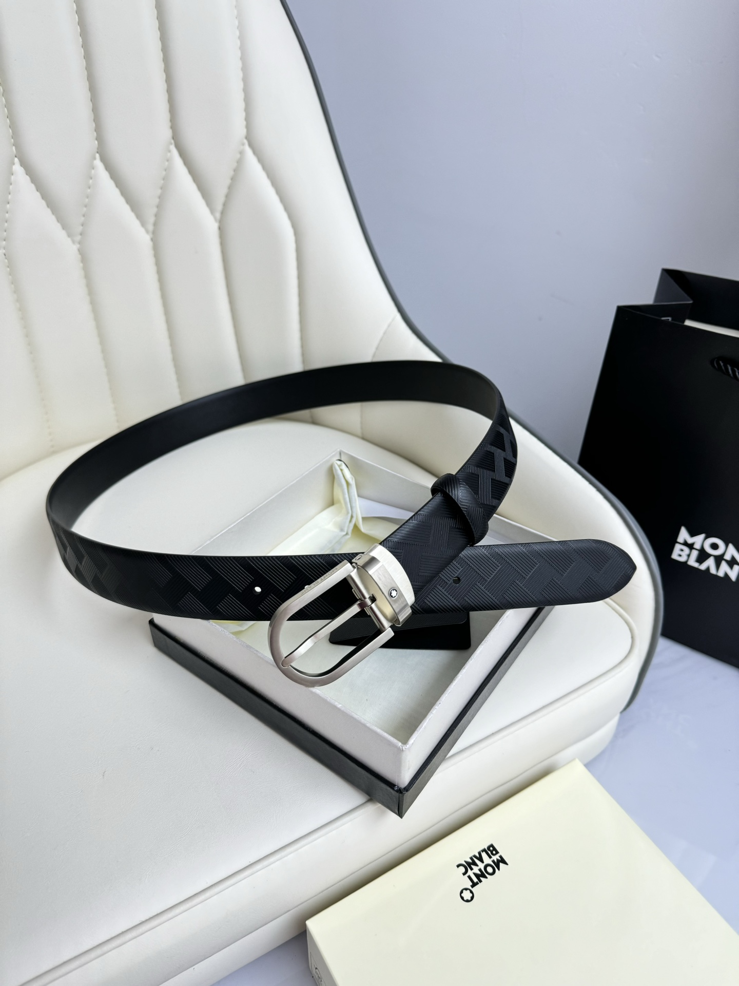 Montblanc Male Leather Belt Top Grain Leather M-l