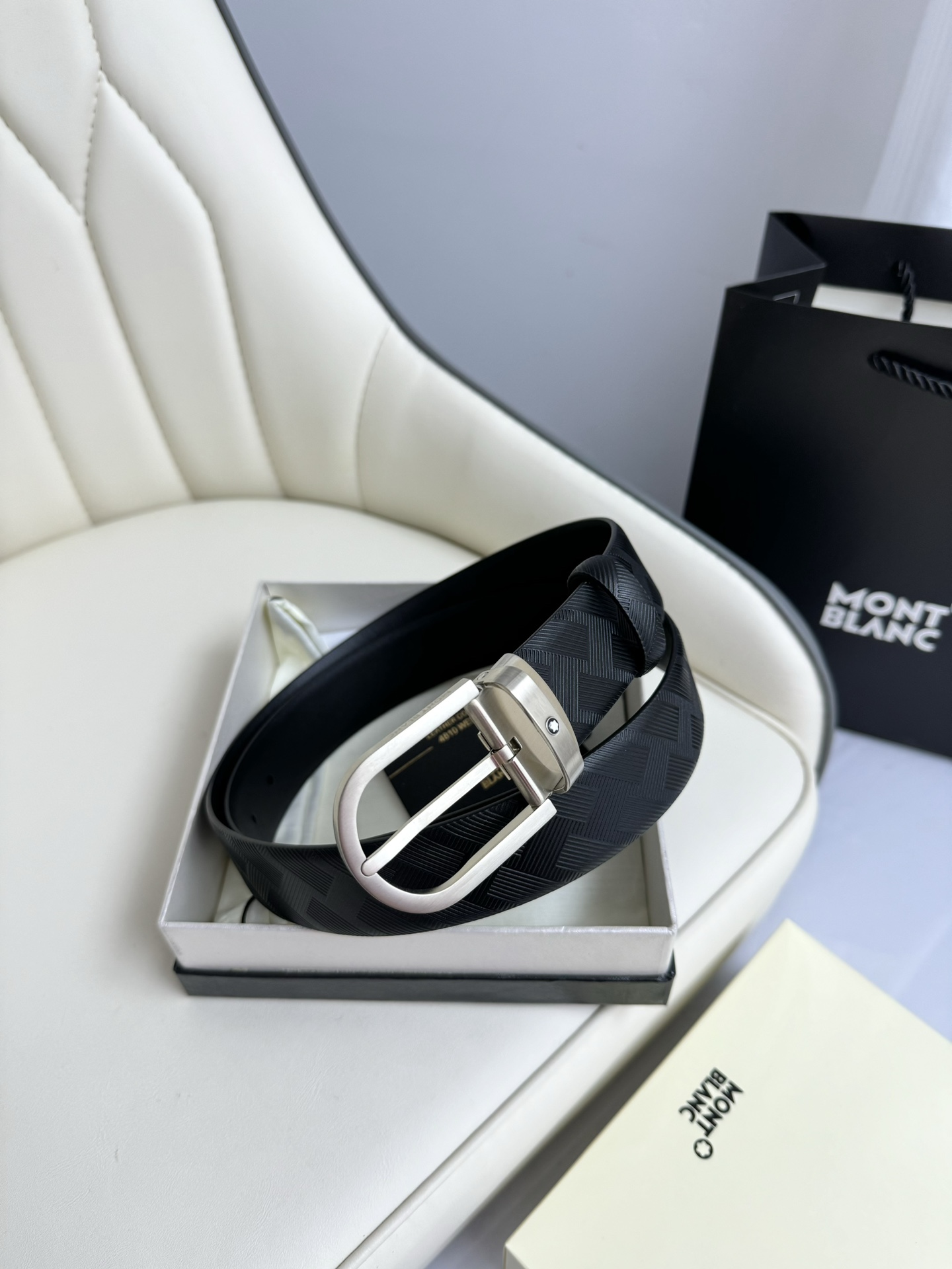 Montblanc Male Leather Belt Top Grain Leather M-l