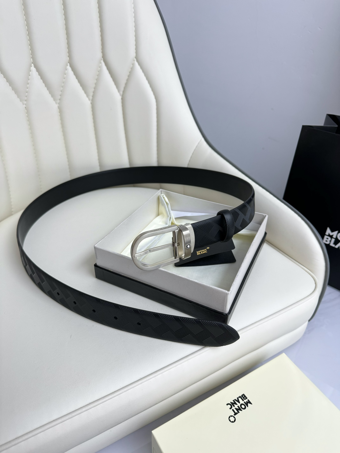 Montblanc Male Leather Belt Top Grain Leather M-l