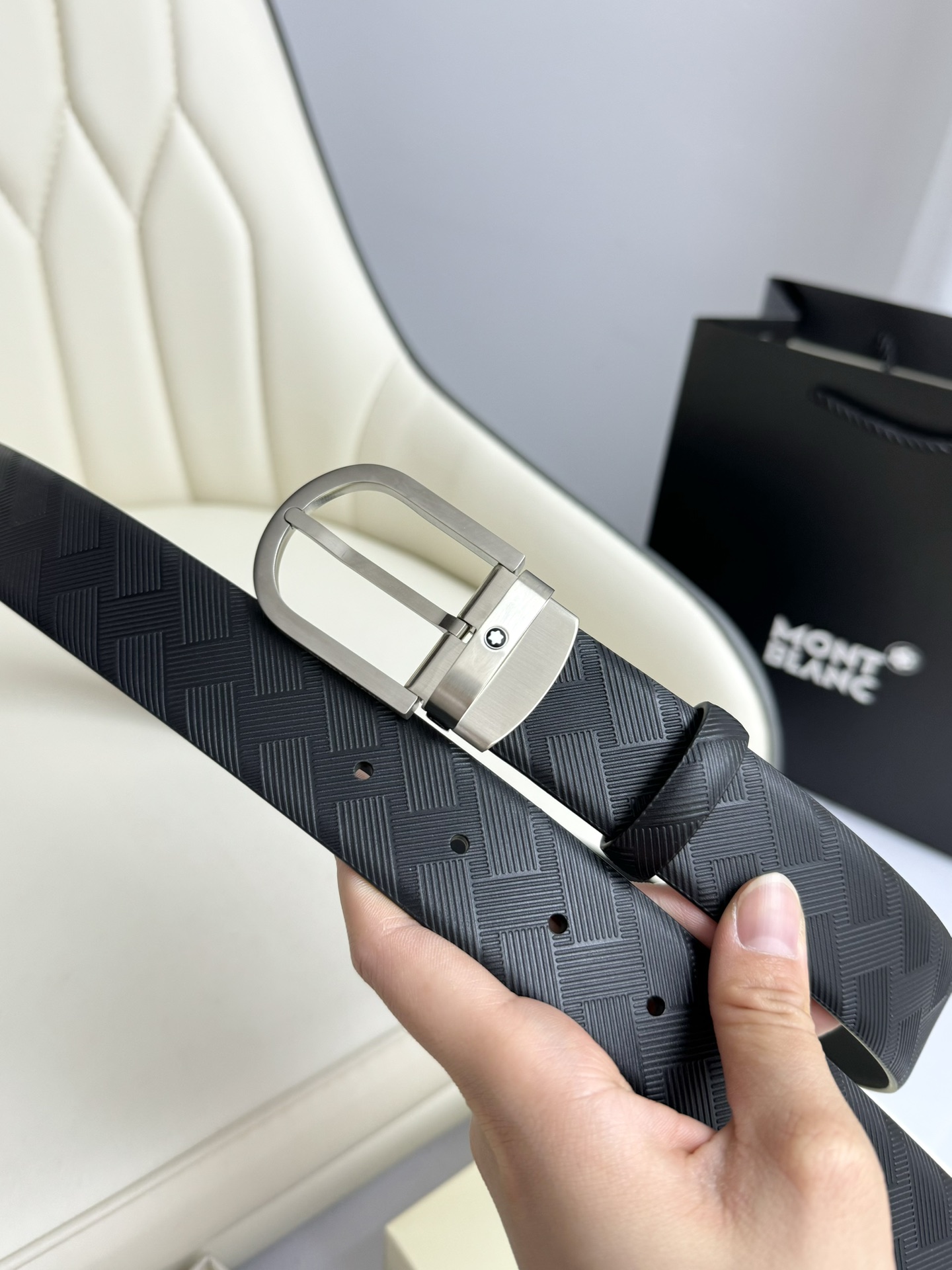 Montblanc Male Leather Belt Top Grain Leather M-l