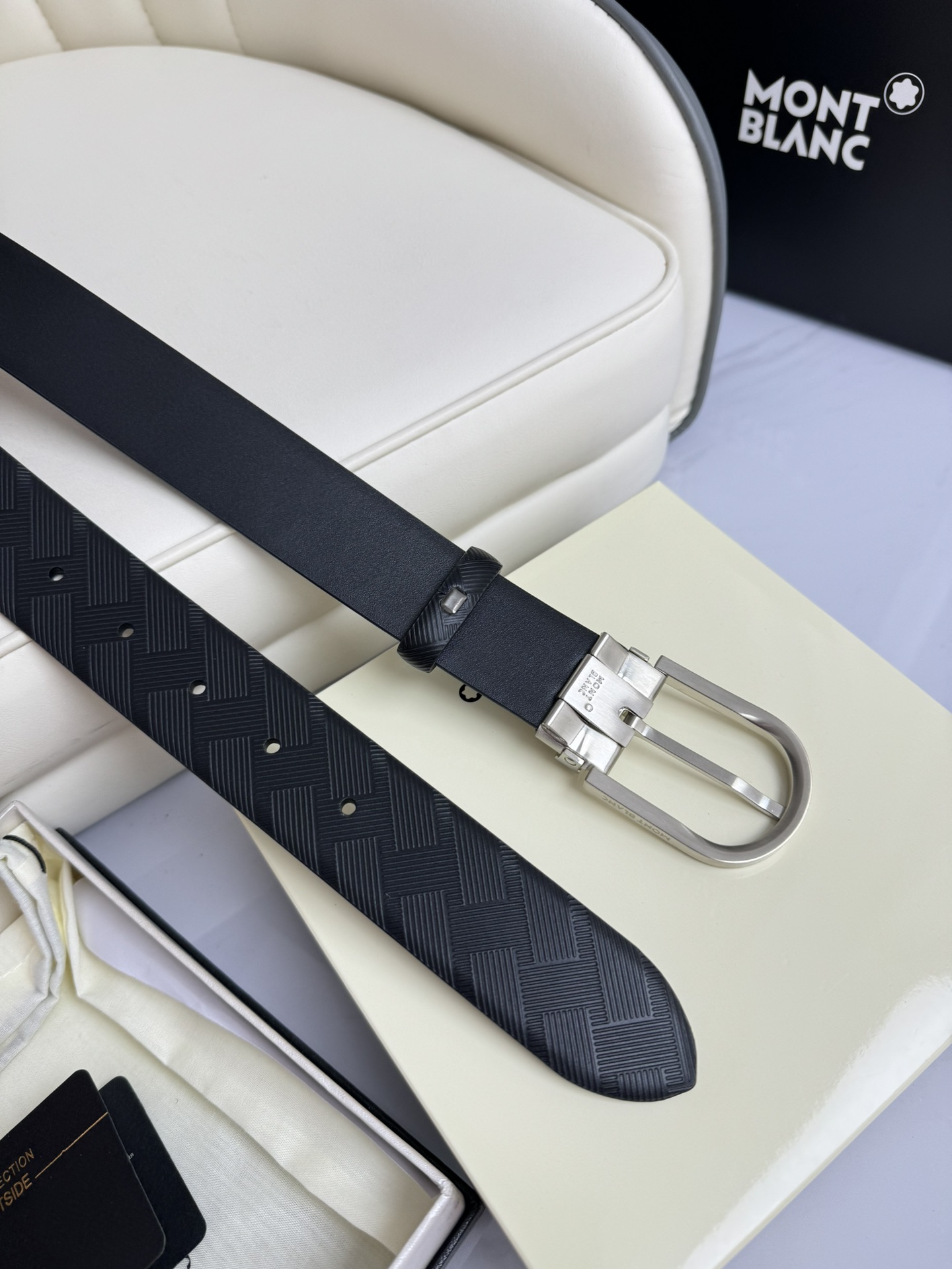 Montblanc Male Leather Belt Top Grain Leather M-l