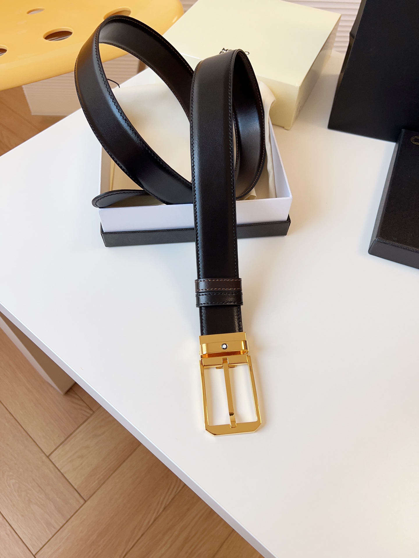 Montblanc Male Leather Belt Top Grain Leather M-l