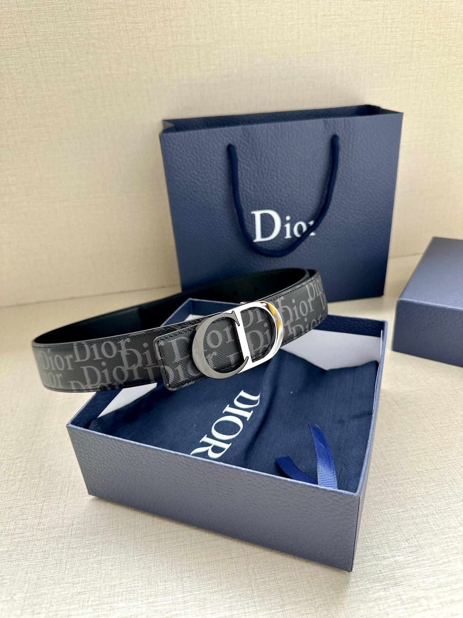 Dior Basic Belt Cow Leather Black L