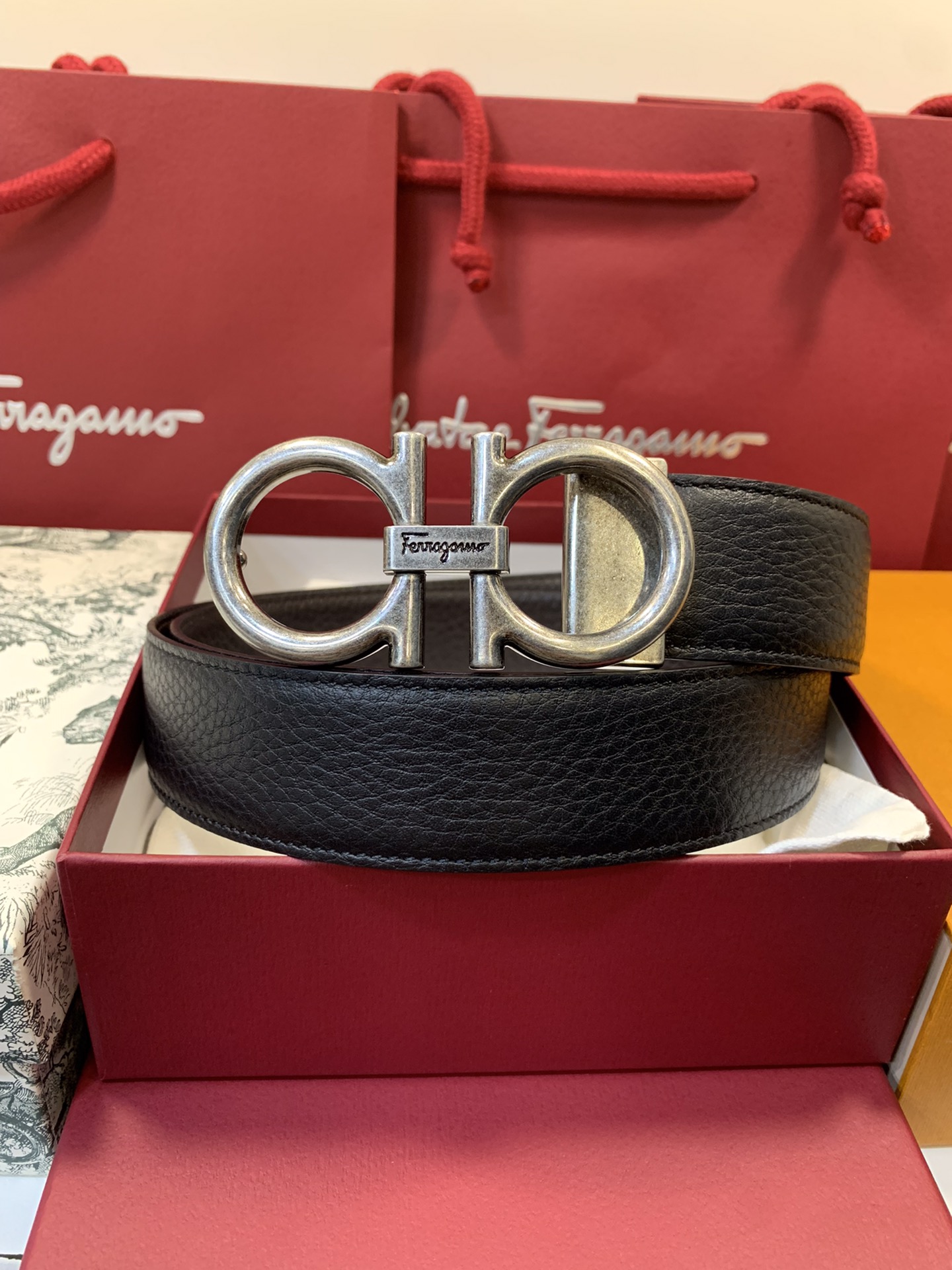 Salvatore Ferragamo Male Leather Belt Top Grain Leather