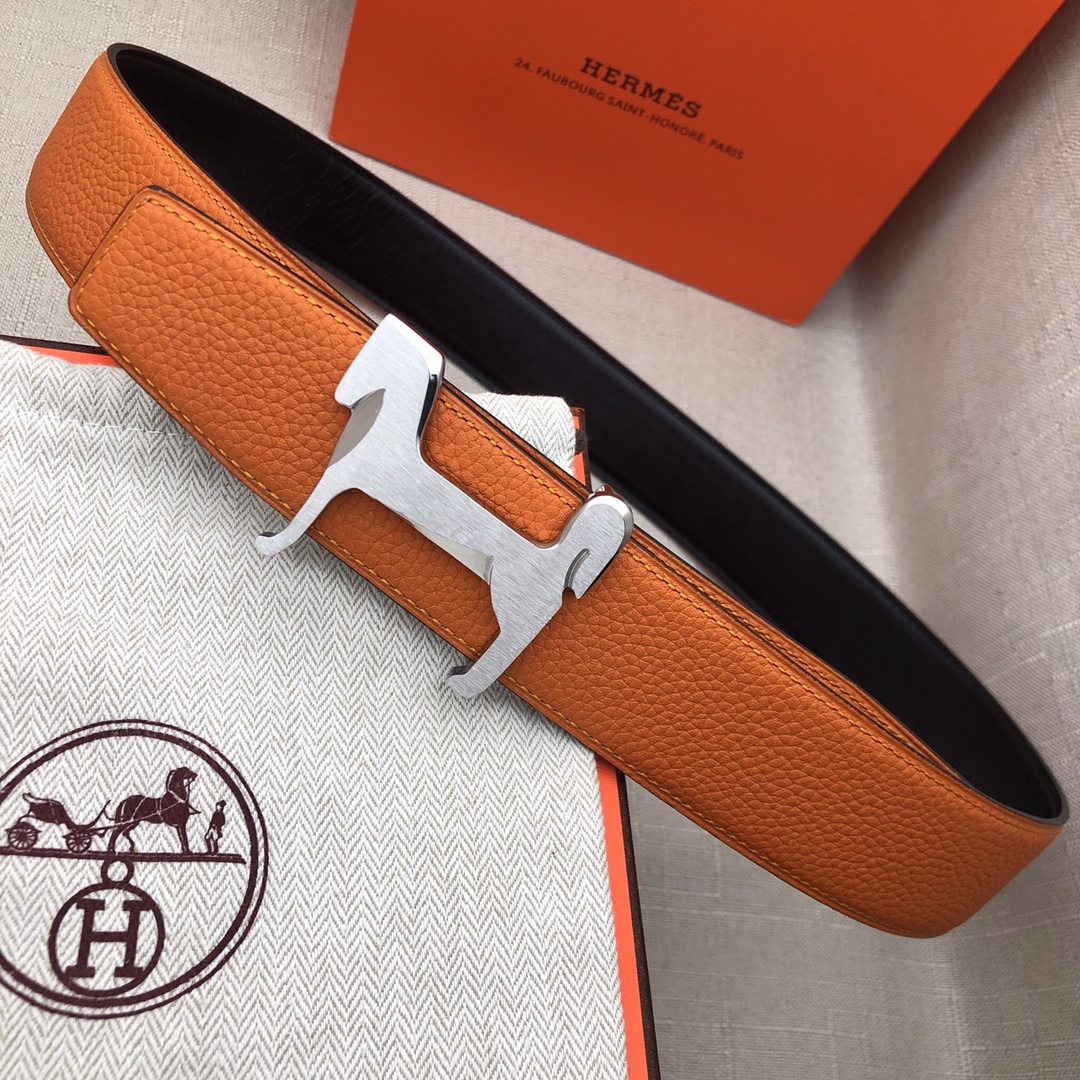 Hermès Basic Belt Top Grain Leather Black 38mm