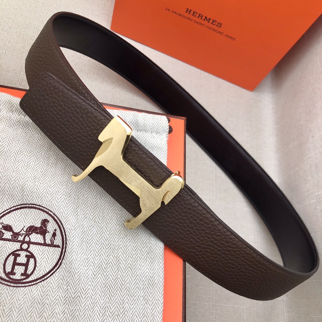 Hermès Basic Belt Top Grain Leather Black 38mm