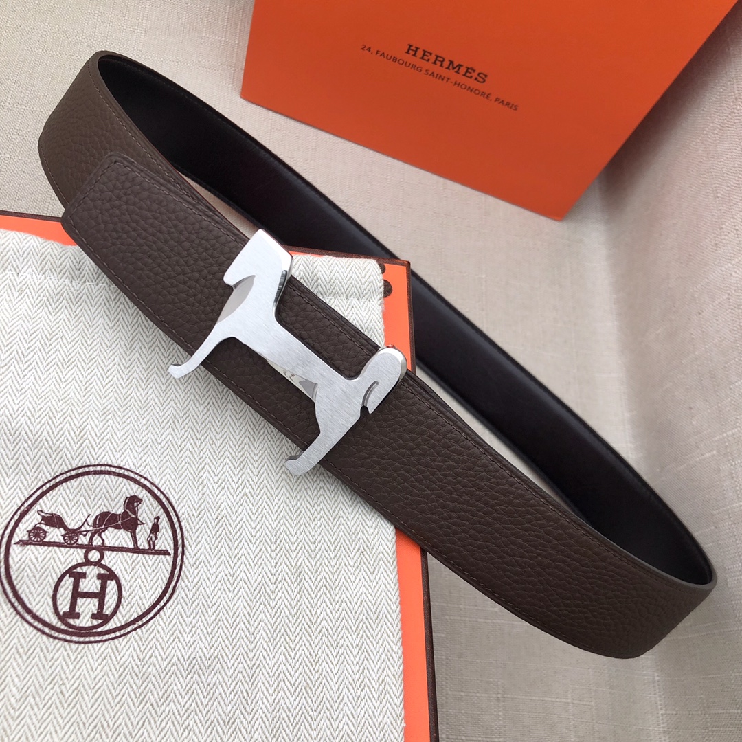 Hermès Basic Belt Top Grain Leather Black 38mm