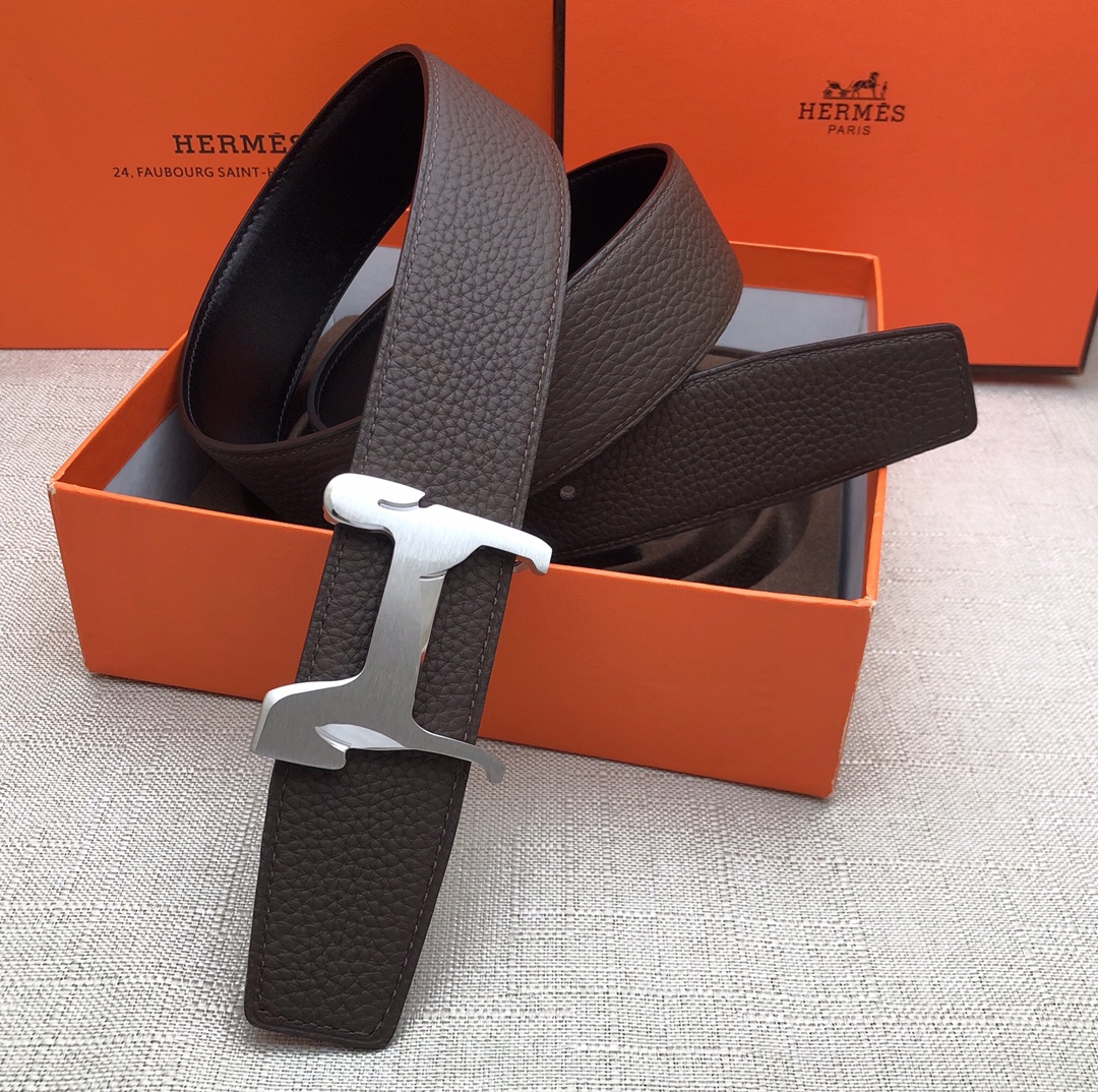 Hermès Basic Belt Top Grain Leather Black 38mm