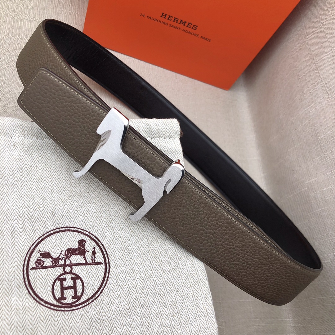 Hermès Basic Belt Top Grain Leather Black 38mm