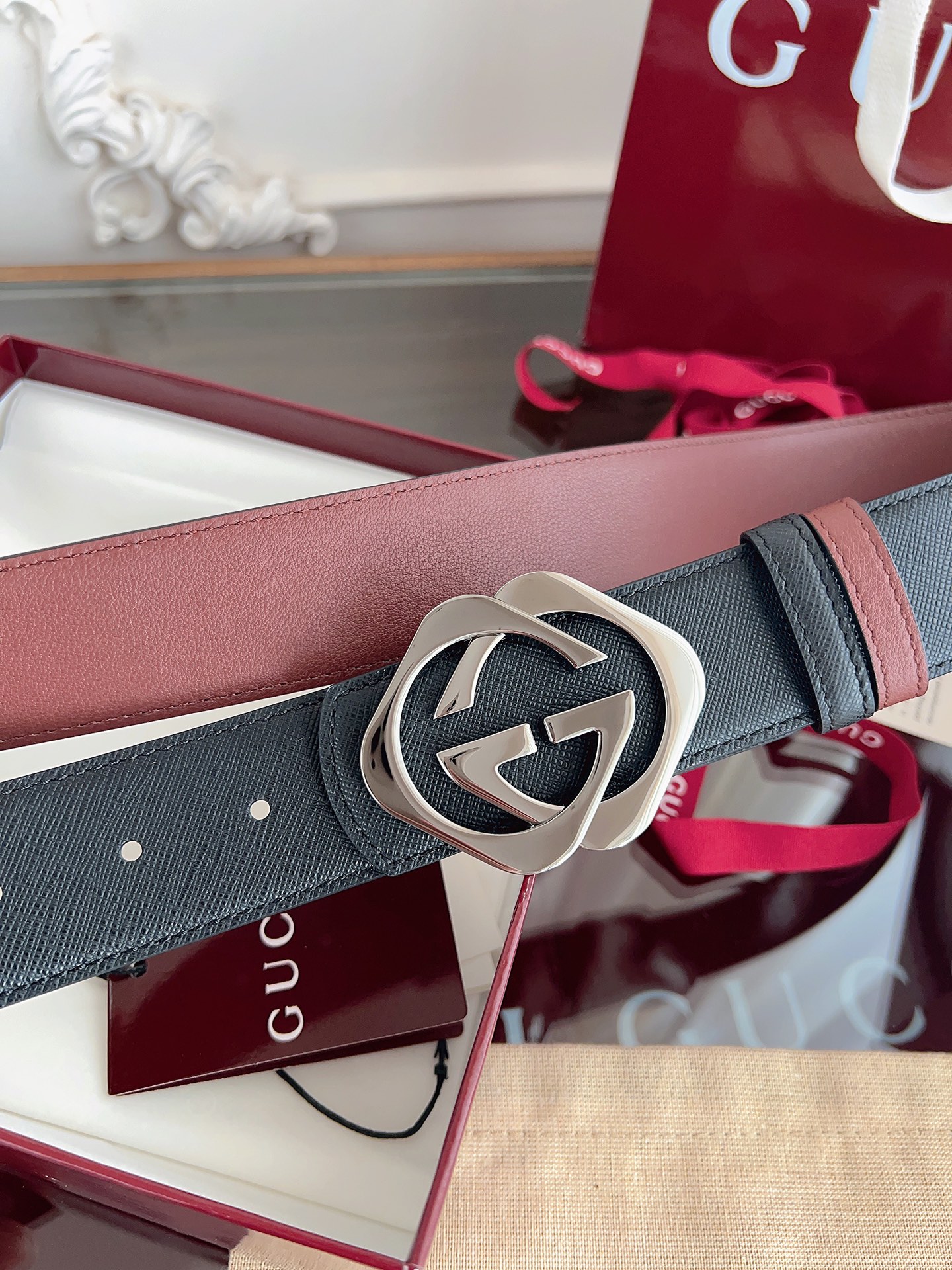 Gucci Male Basic Belt Cow Leather Black M