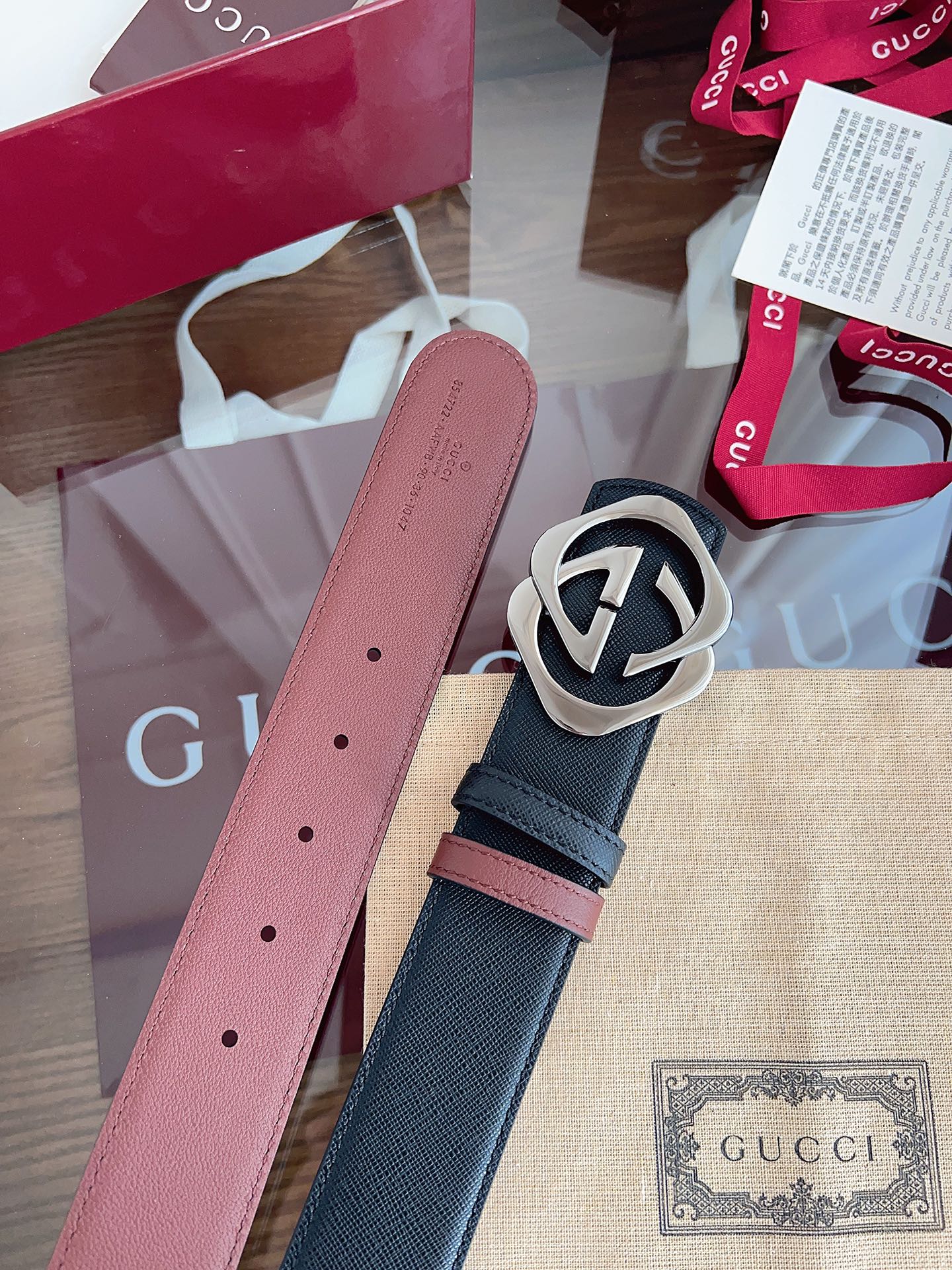 Gucci Male Basic Belt Cow Leather Black M