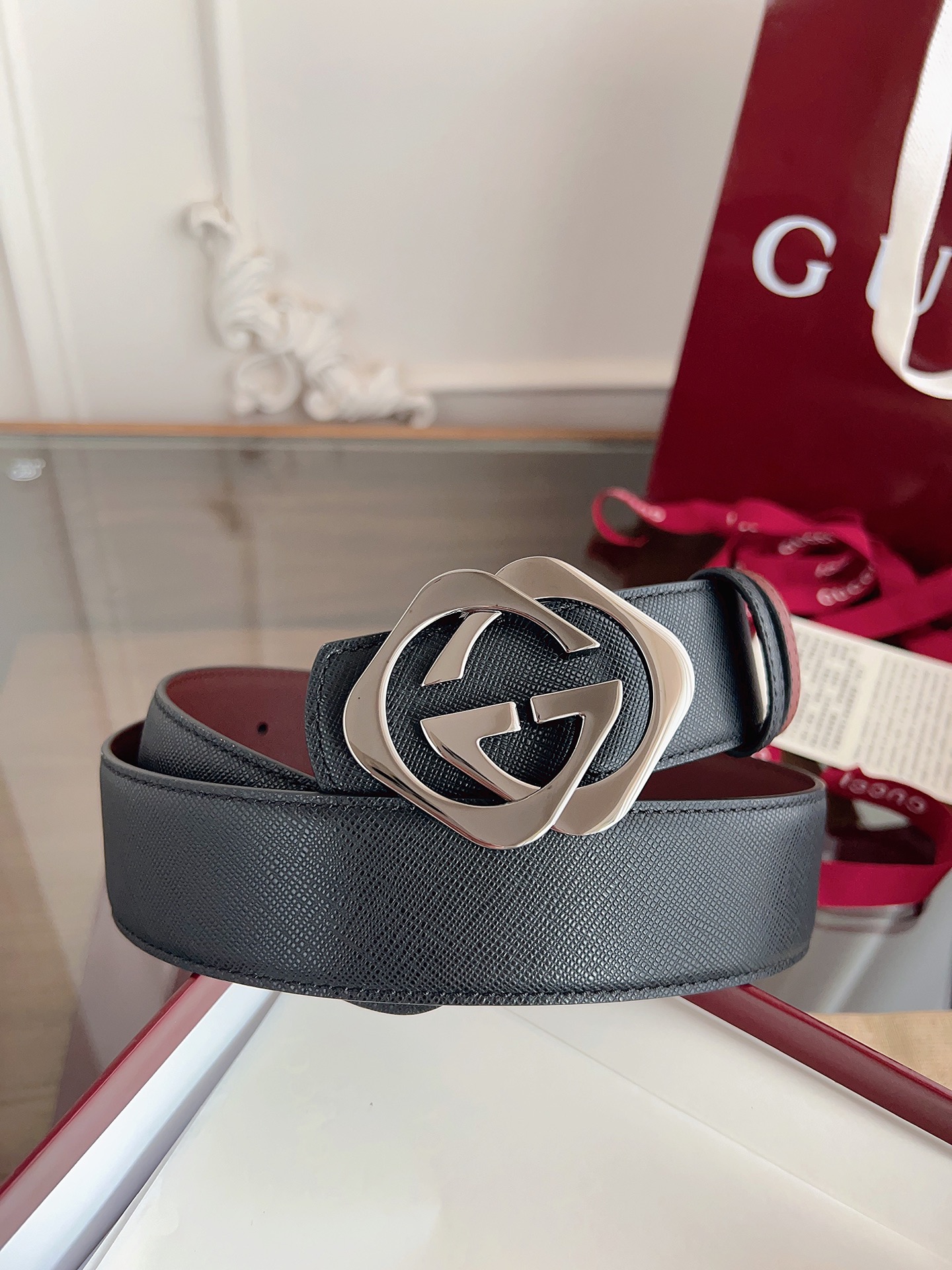 Gucci Male Basic Belt Cow Leather Black M