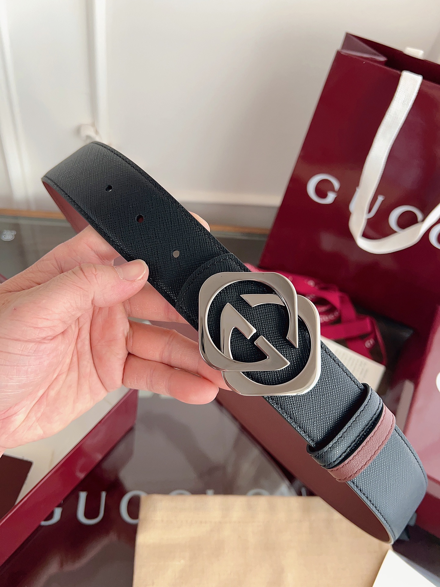 Gucci Male Basic Belt Cow Leather Black M