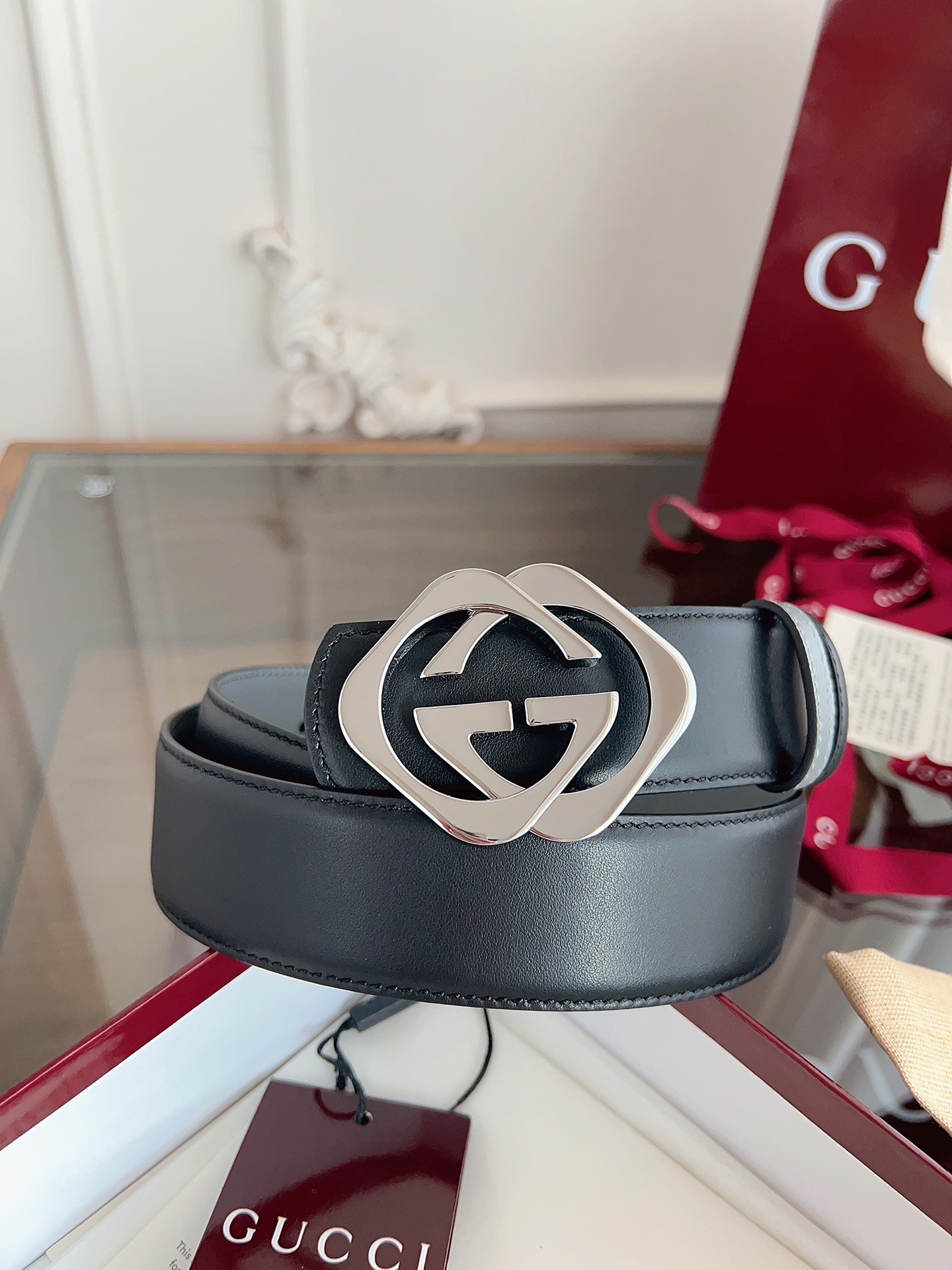 Gucci Male Basic Belt Cow Leather Black M