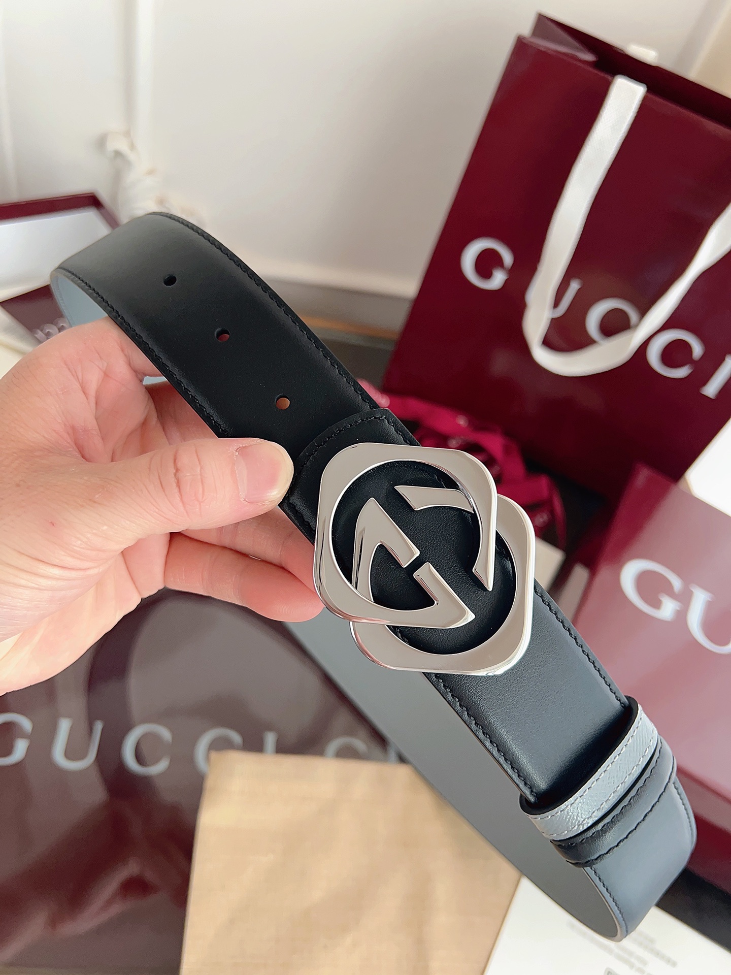 Gucci Male Basic Belt Cow Leather Black M