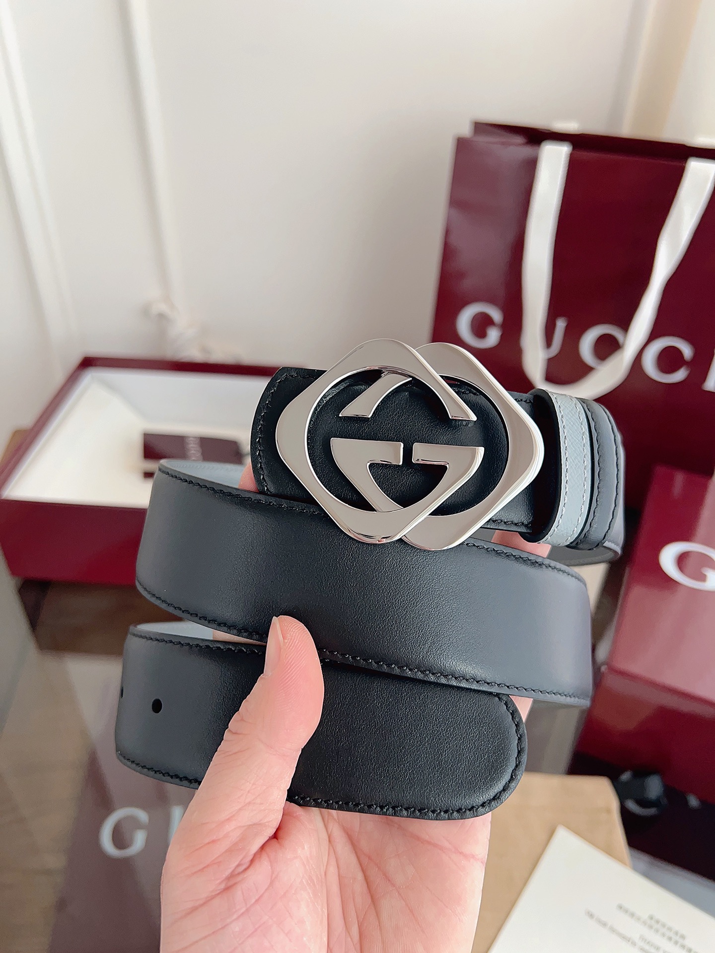 Gucci Male Basic Belt Cow Leather Black M
