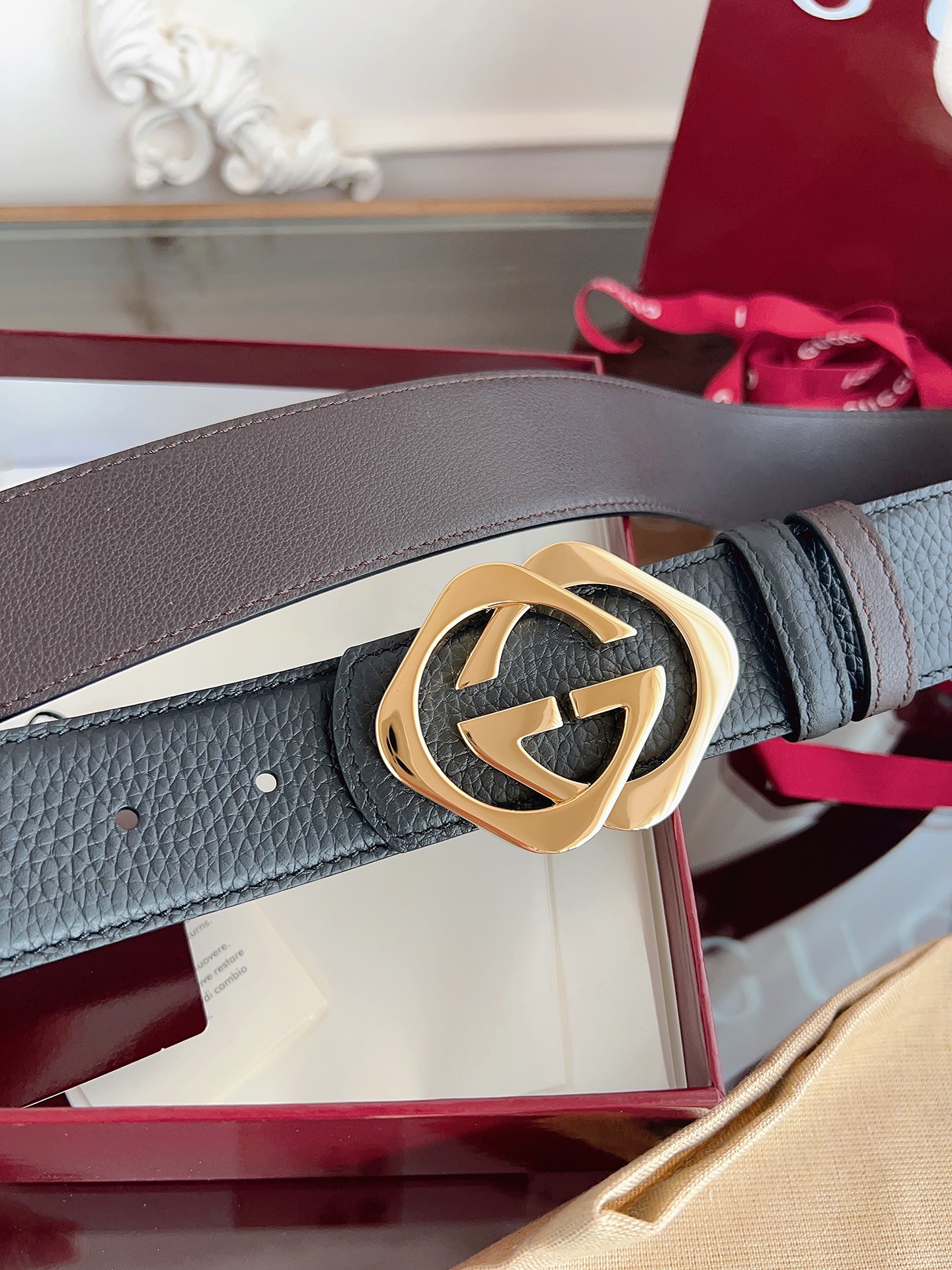 Gucci Male Basic Belt Cow Leather Black M