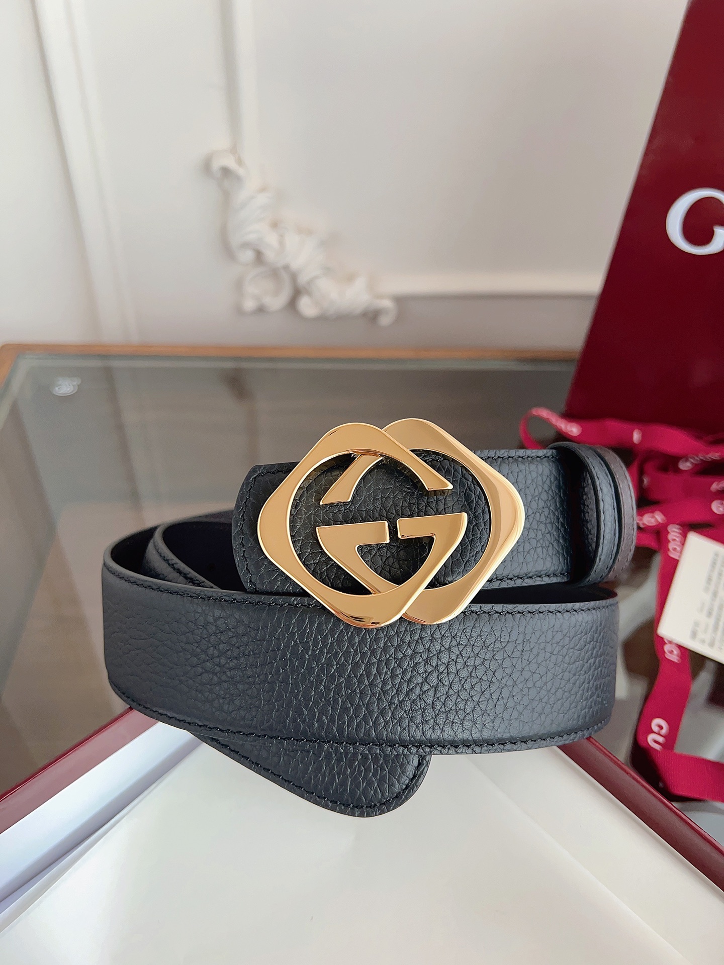 Gucci Male Basic Belt Cow Leather Black M