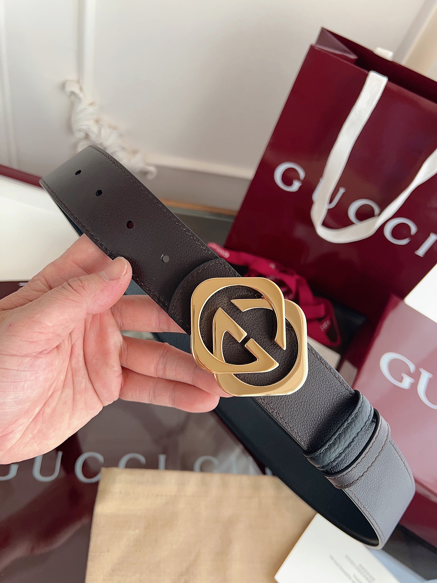 Gucci Male Basic Belt Cow Leather Black M