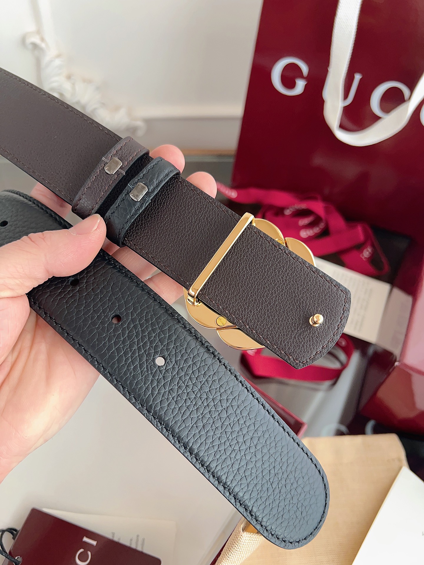 Gucci Male Basic Belt Cow Leather Black M