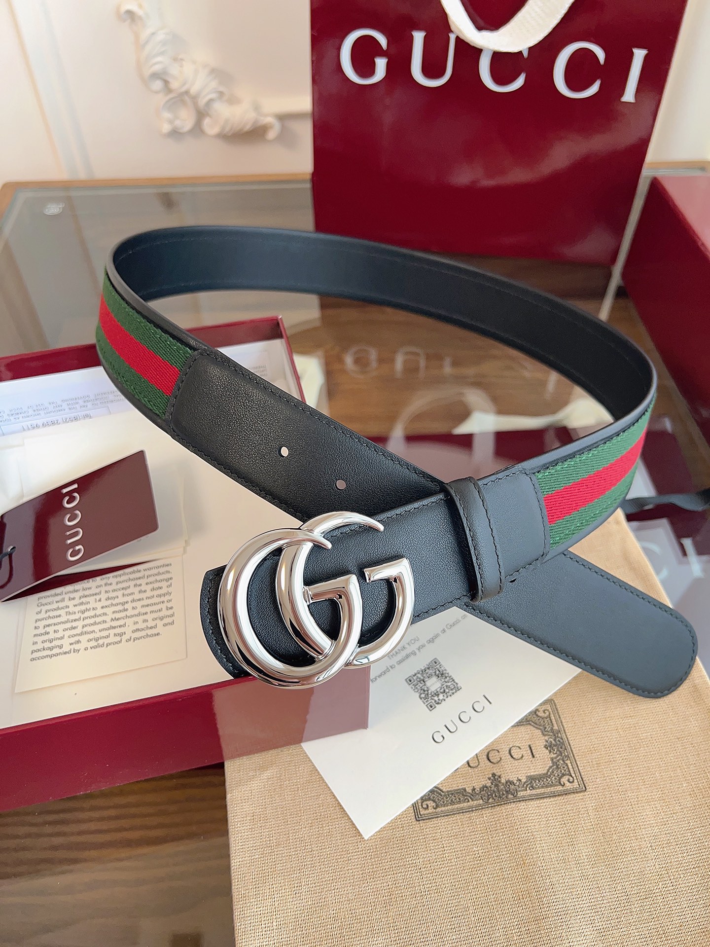 Gucci Male Basic Belt Canvas Black M