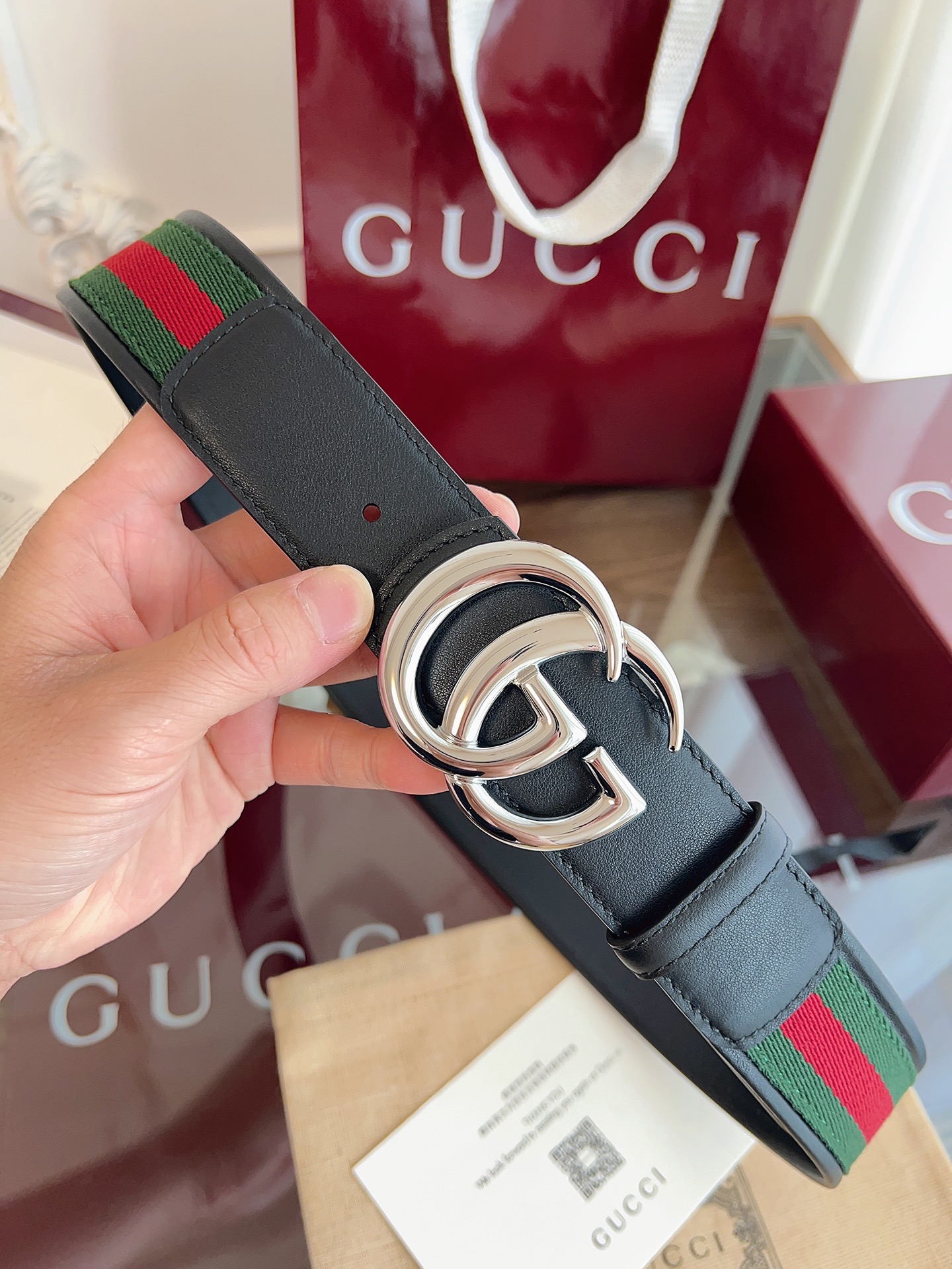 Gucci Male Basic Belt Canvas Black M
