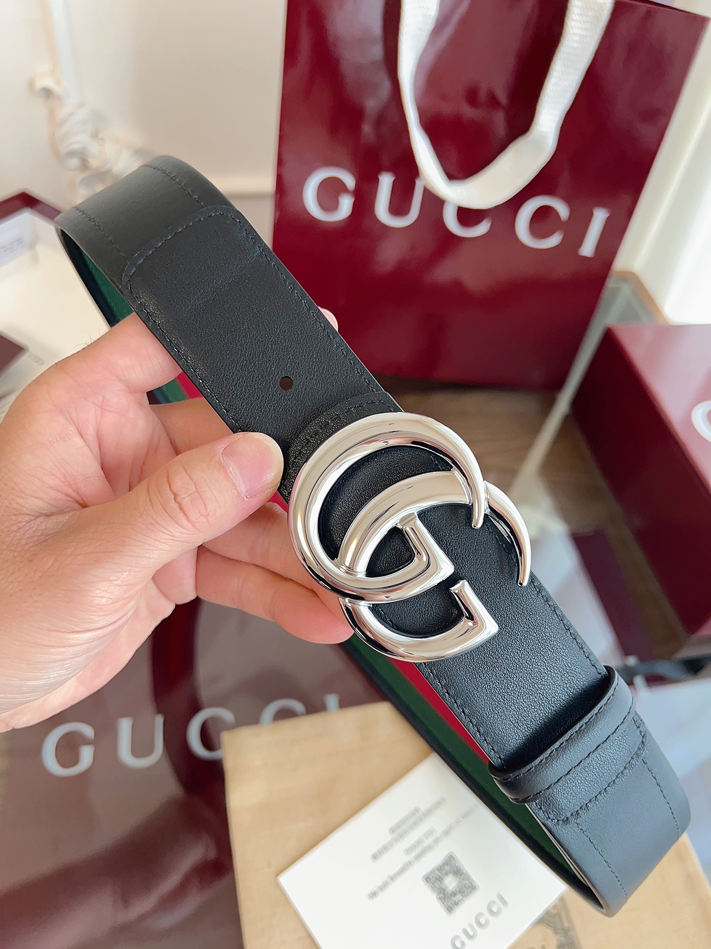 Gucci Male Basic Belt Canvas Black M