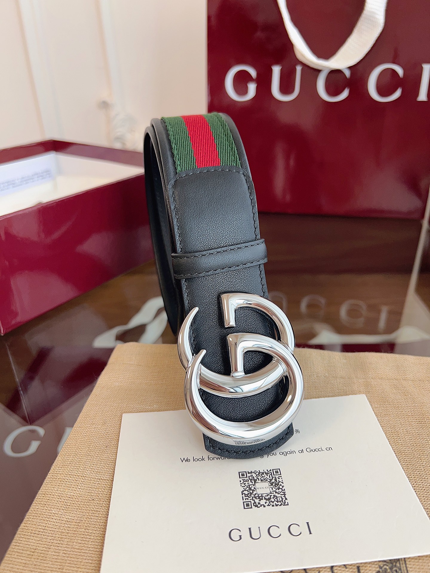 Gucci Male Basic Belt Canvas Black M
