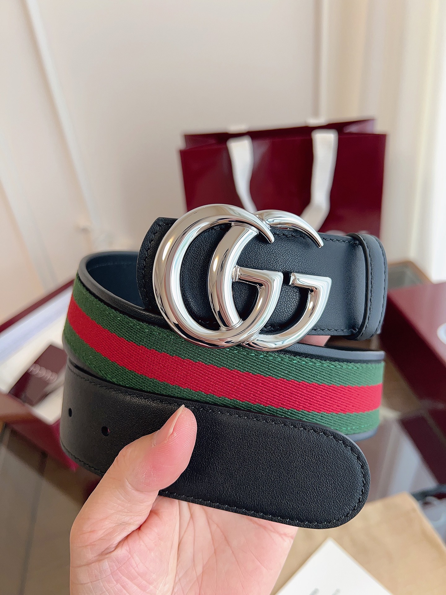 Gucci Male Basic Belt Canvas Black M