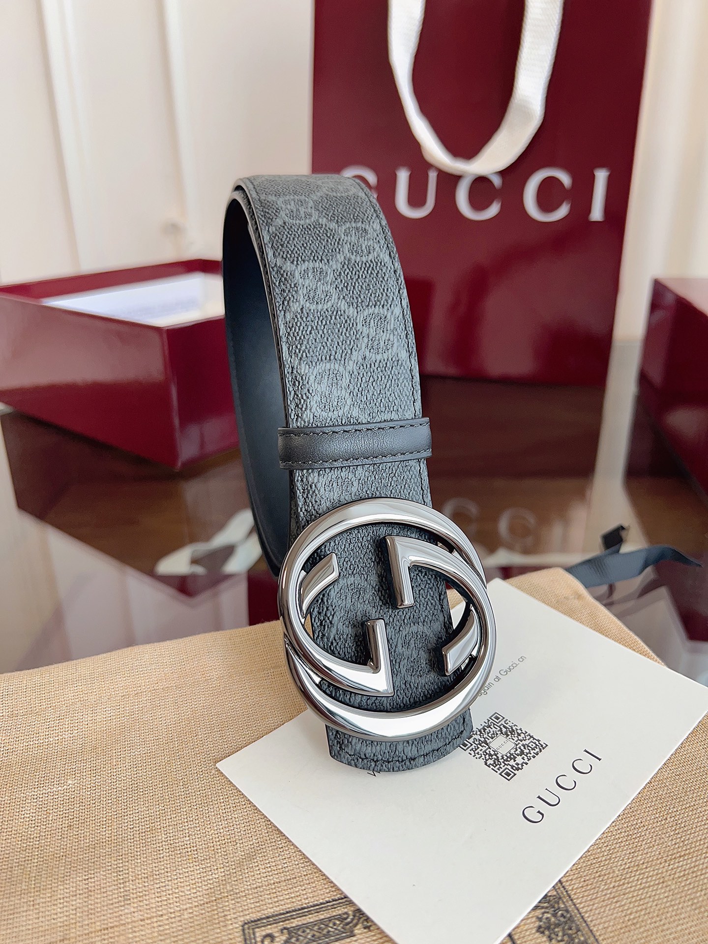 Gucci Male Basic Belt Canvas Black S-m
