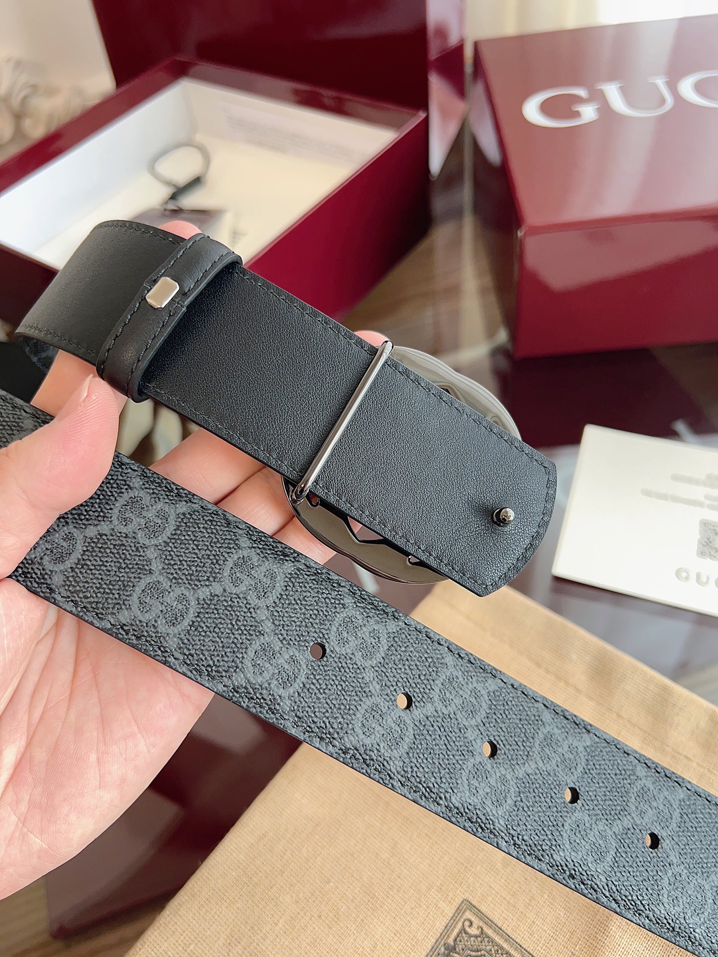 Gucci Male Basic Belt Canvas Black S-m
