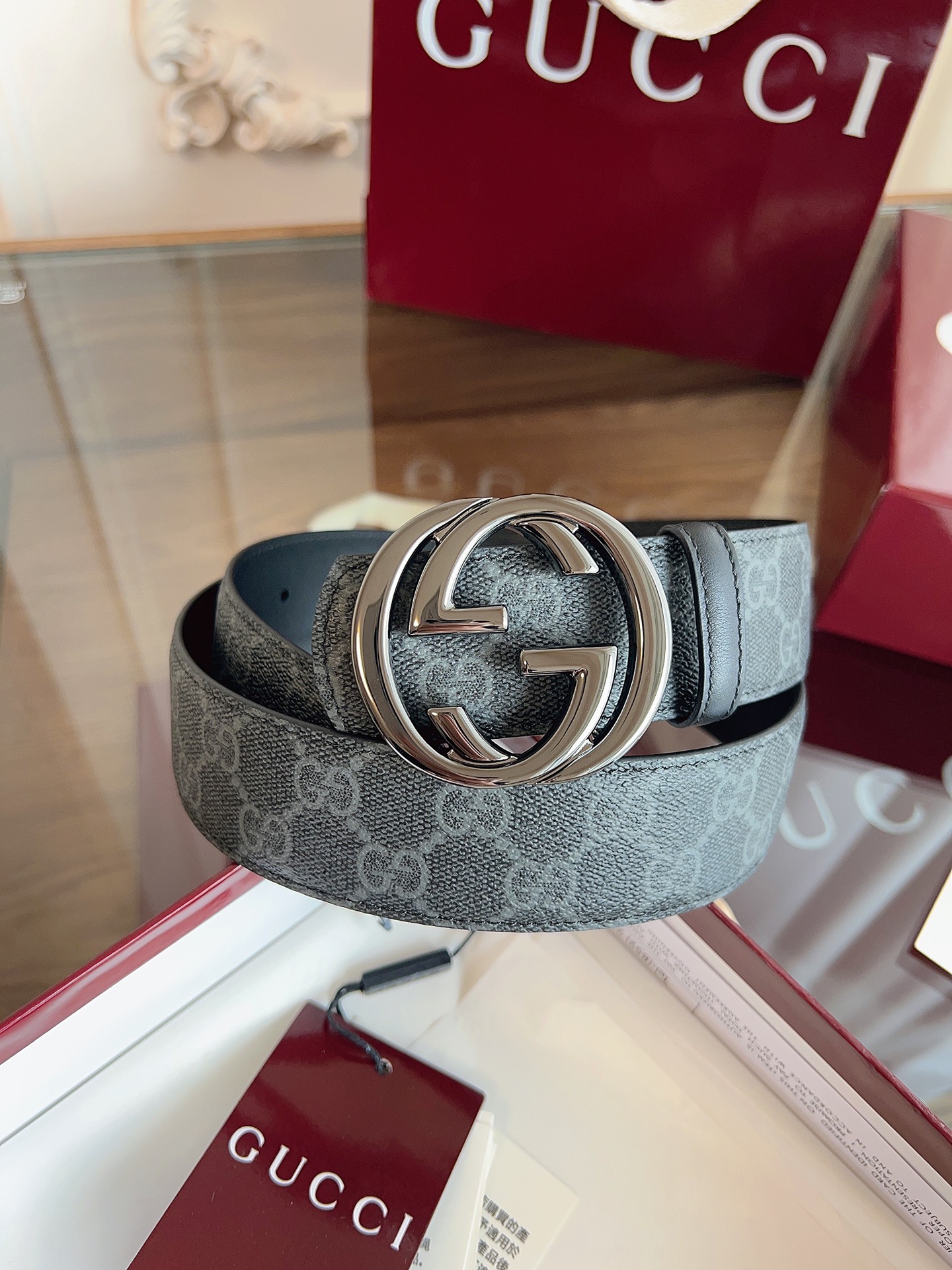 Gucci Male Basic Belt Canvas Black S-m