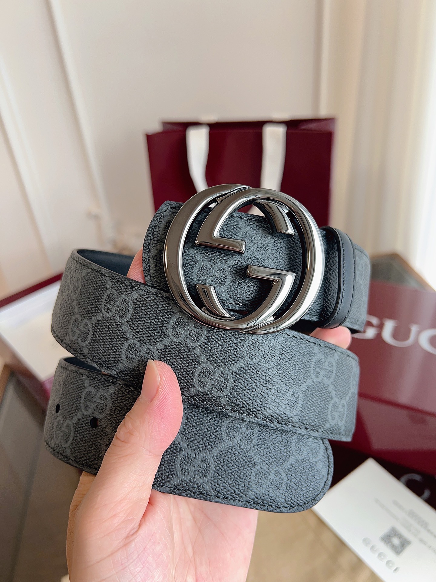 Gucci Male Basic Belt Canvas Black S-m