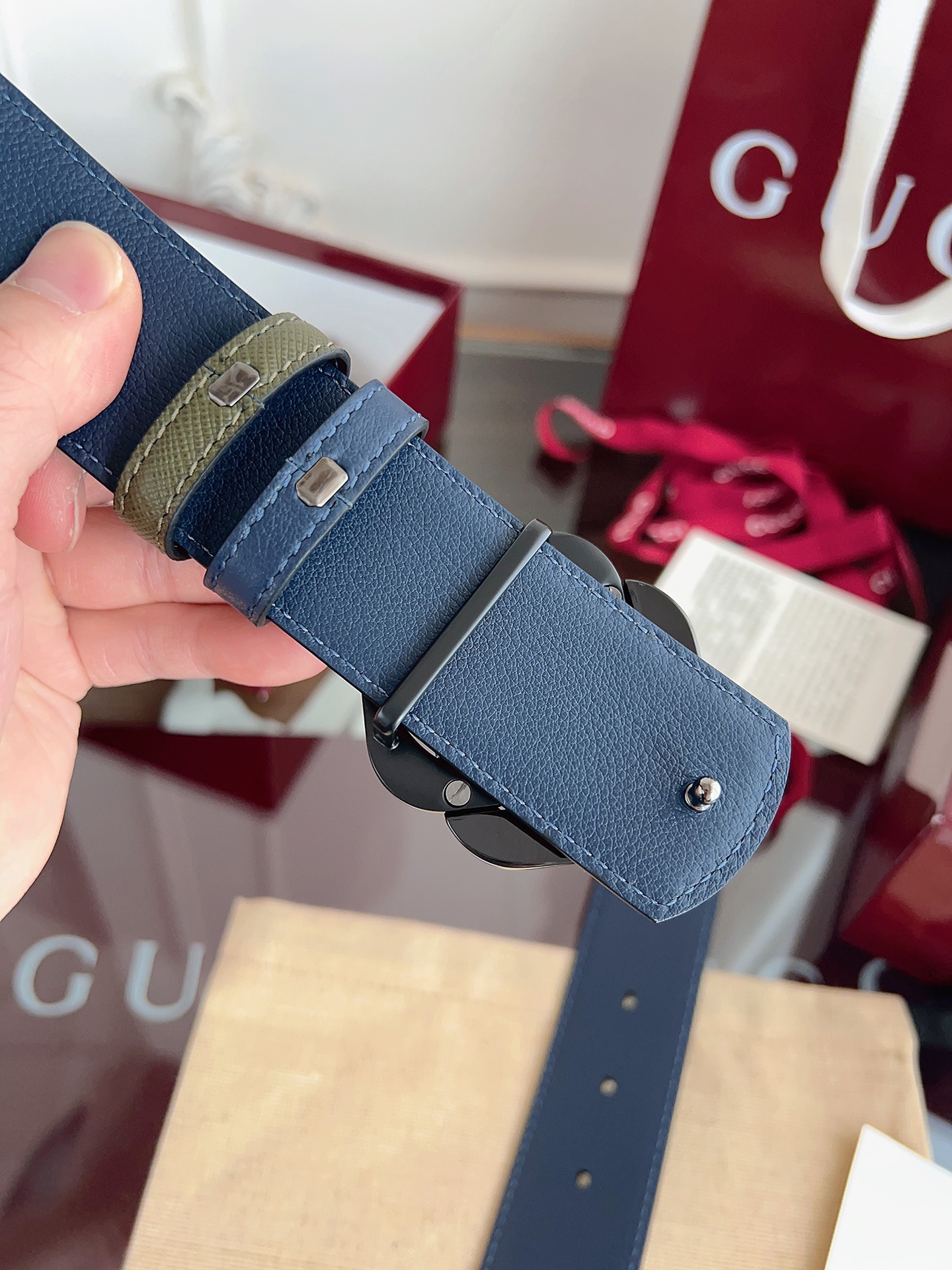 Gucci Male Basic Belt Cow Leather Green M