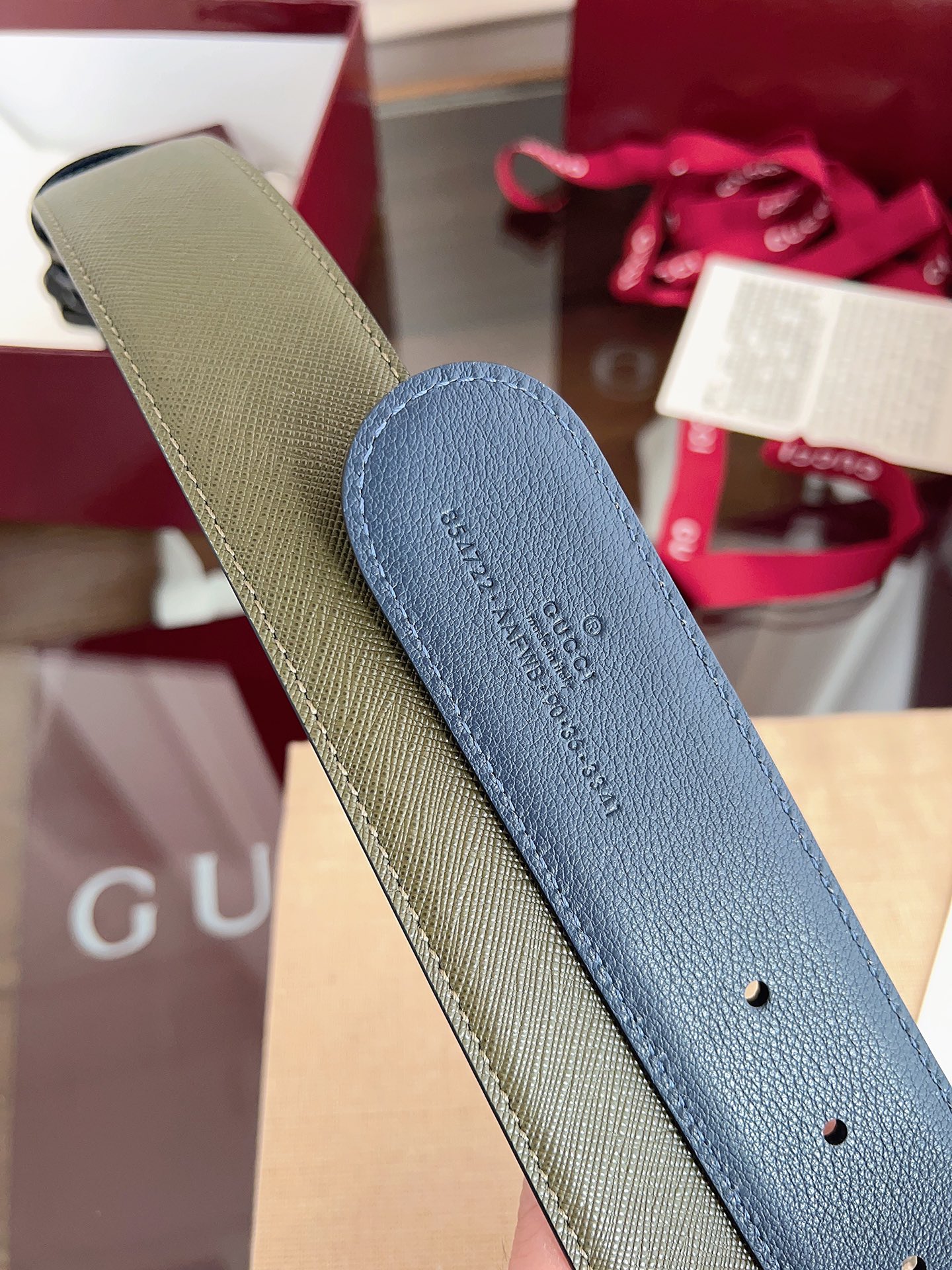 Gucci Male Basic Belt Cow Leather Green M