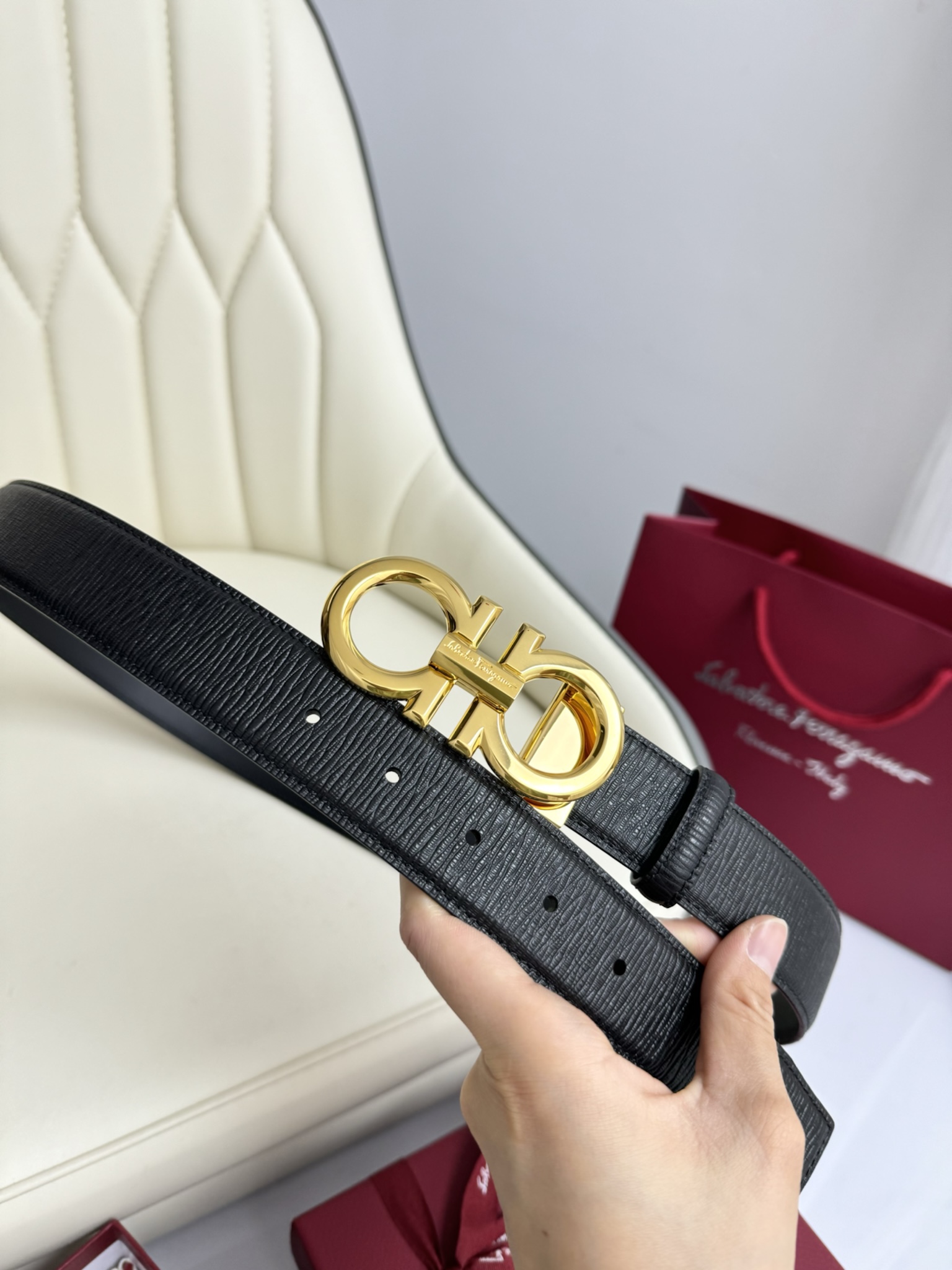 Salvatore Ferragamo Basic Belt Top Grain Leather