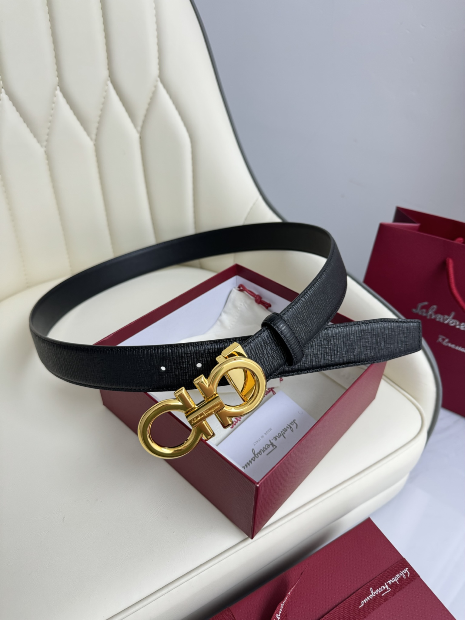 Salvatore Ferragamo Basic Belt Top Grain Leather