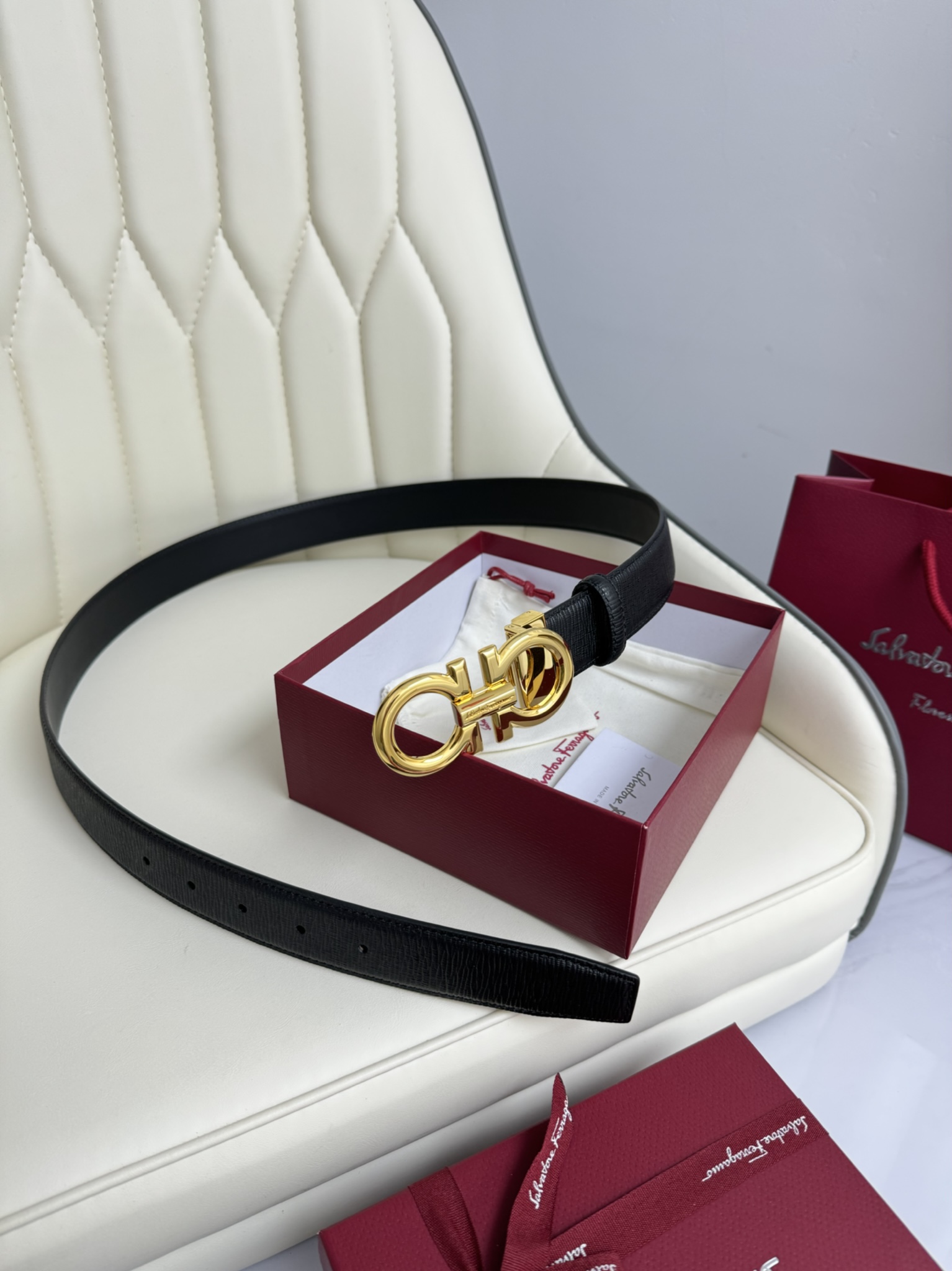 Salvatore Ferragamo Basic Belt Top Grain Leather