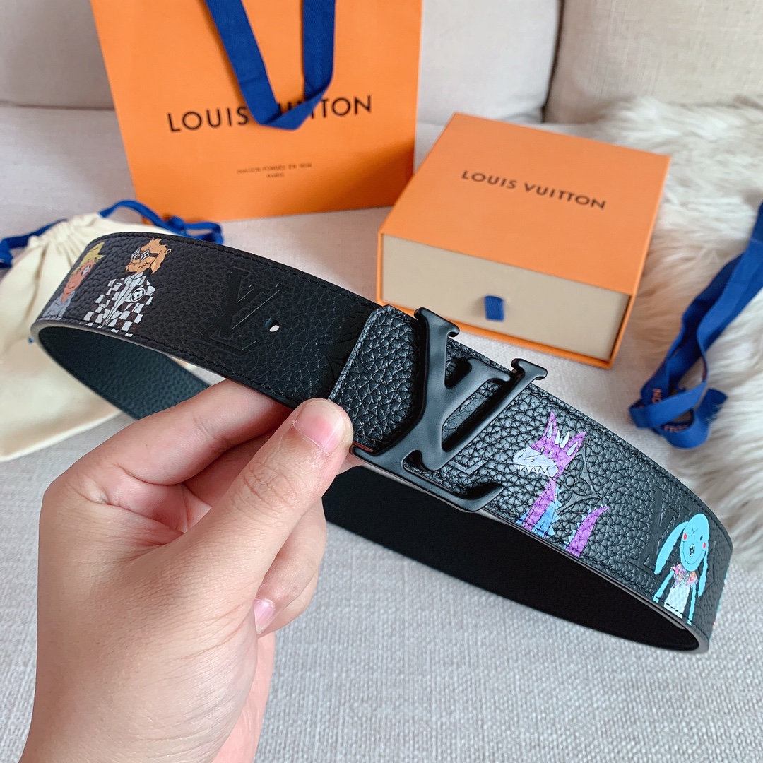 Louis Vuitton Male Basic Belt Cow Leather S-m-l