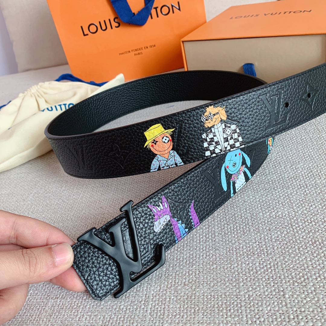 Louis Vuitton Male Basic Belt Cow Leather S-m-l