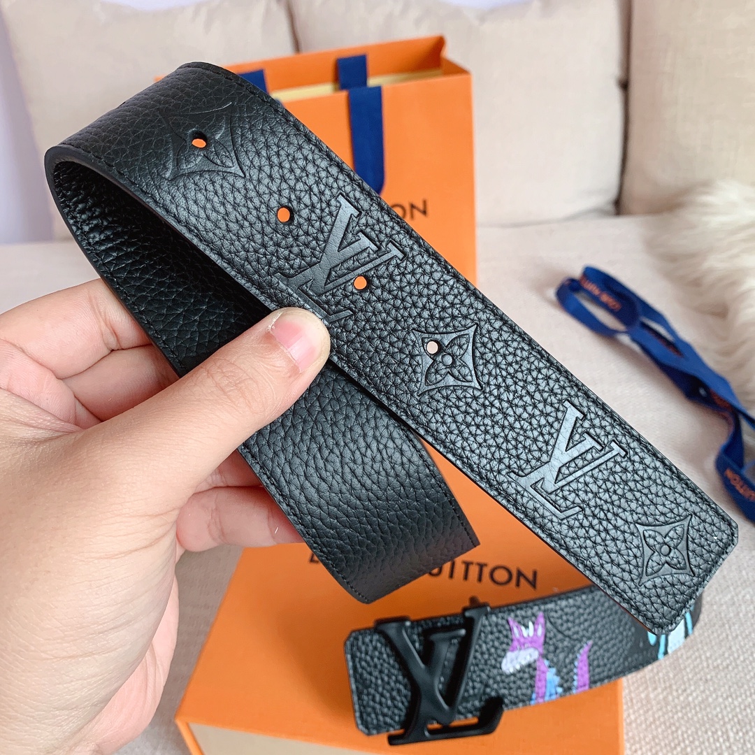 Louis Vuitton Male Basic Belt Cow Leather S-m-l