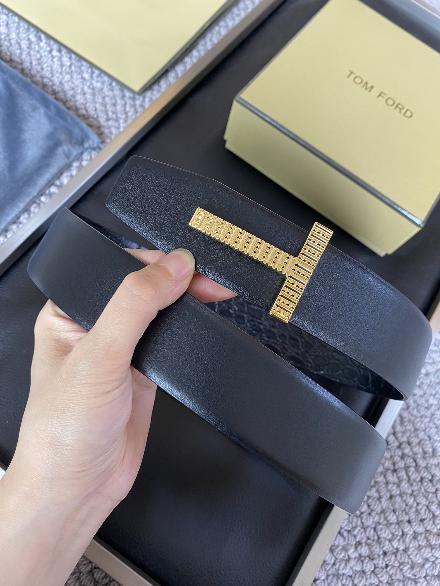 Tom Ford Male Basic Belt Cow Leather M