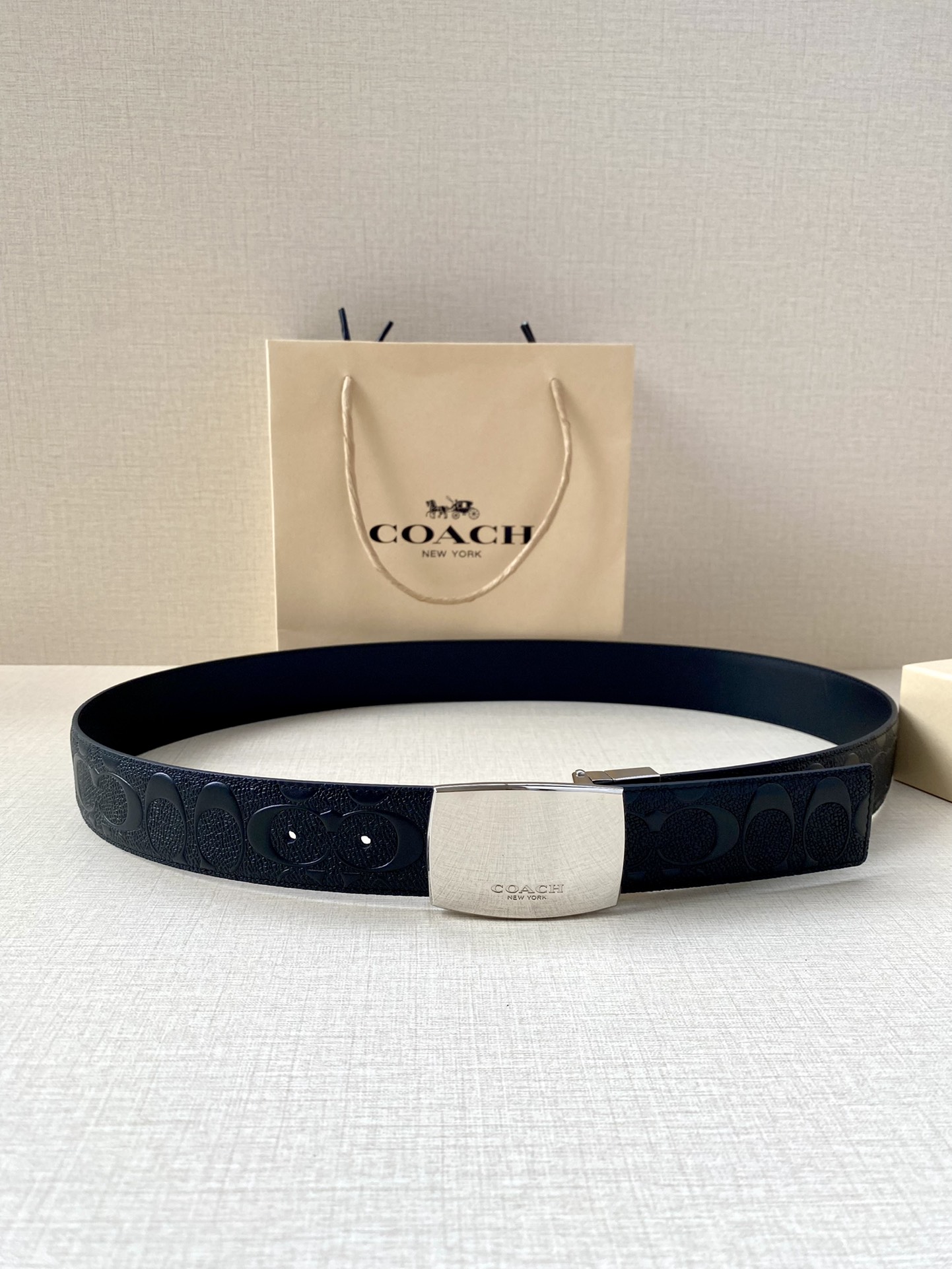 Coach Male Leather Belt Top Grain Leather M