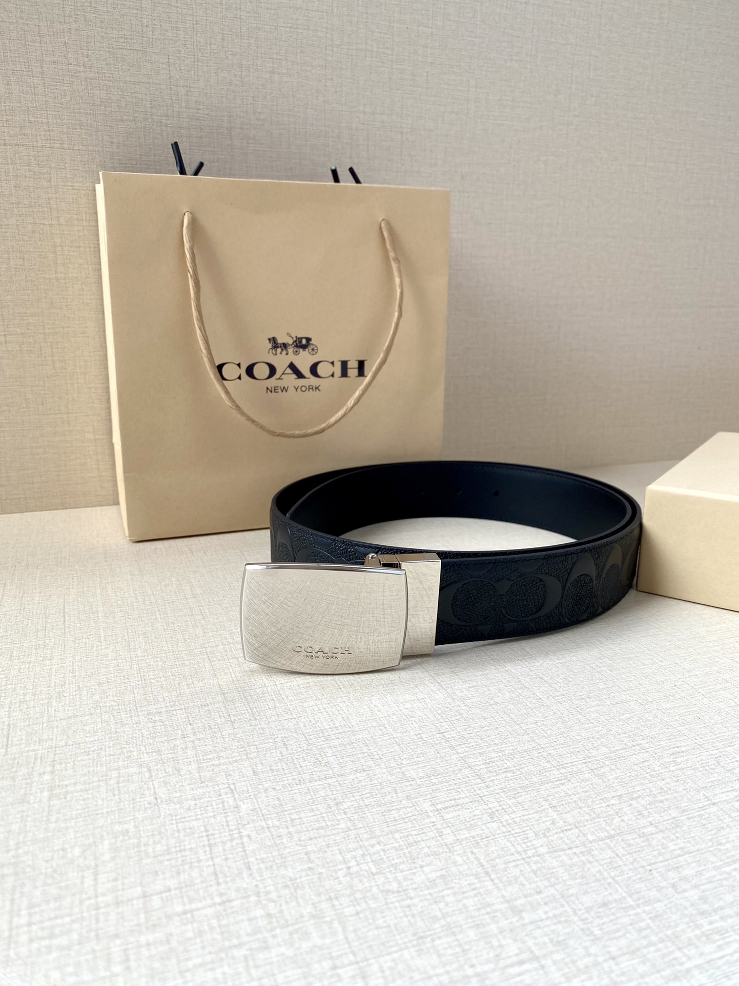 Coach Male Leather Belt Top Grain Leather M