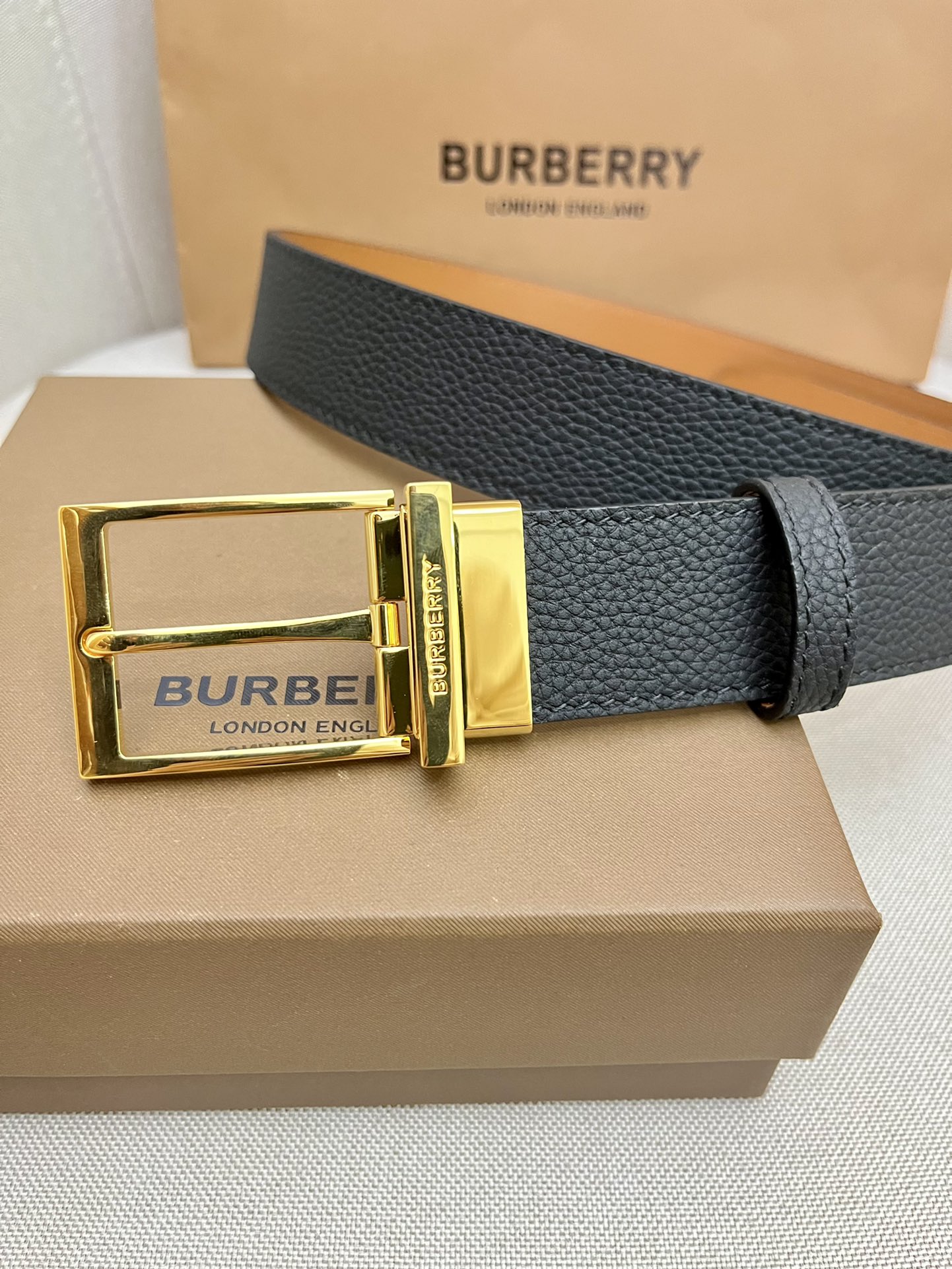 Burberry Male Leather Belt Top Grain Leather M