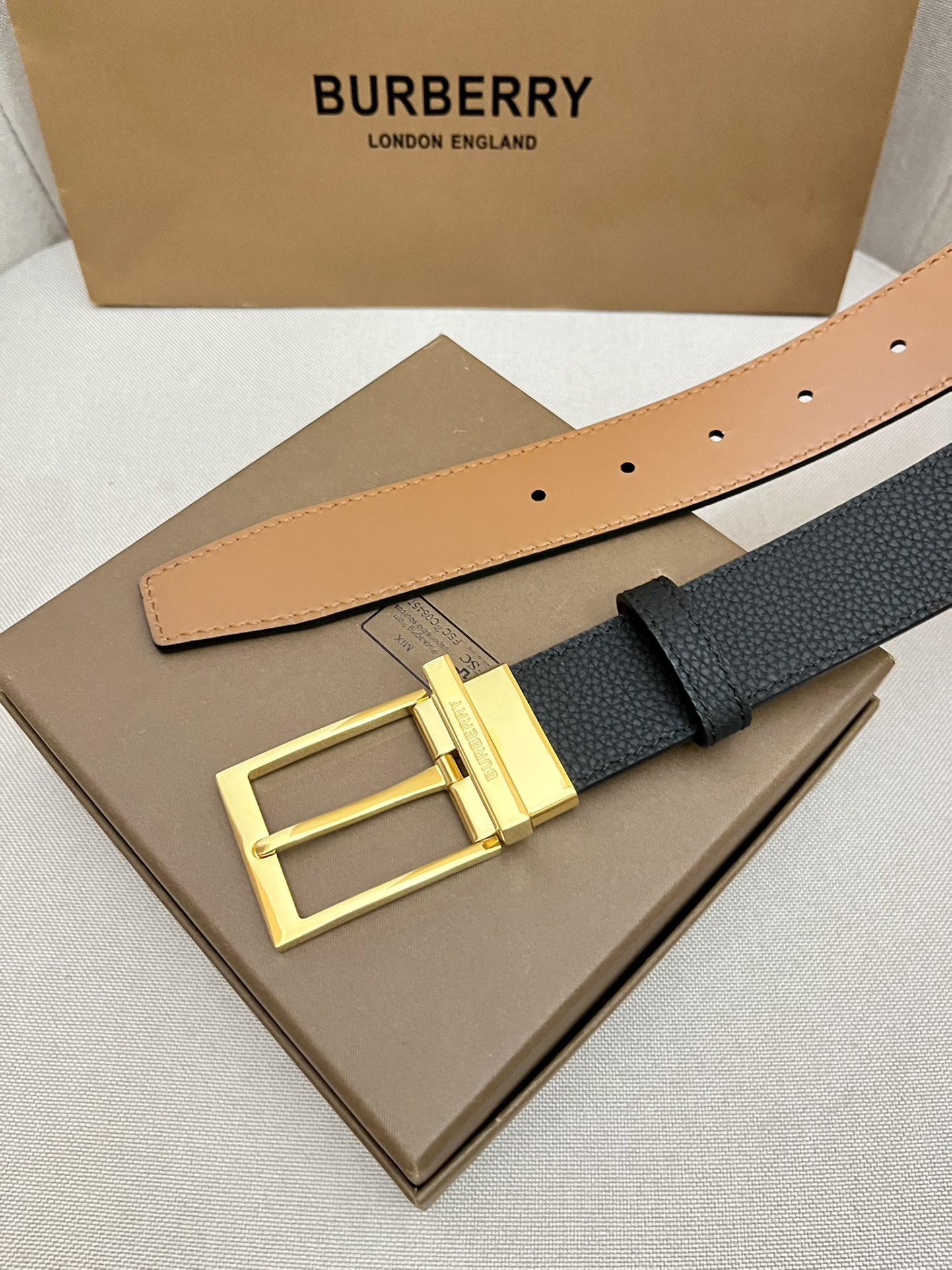 Burberry Male Leather Belt Top Grain Leather M