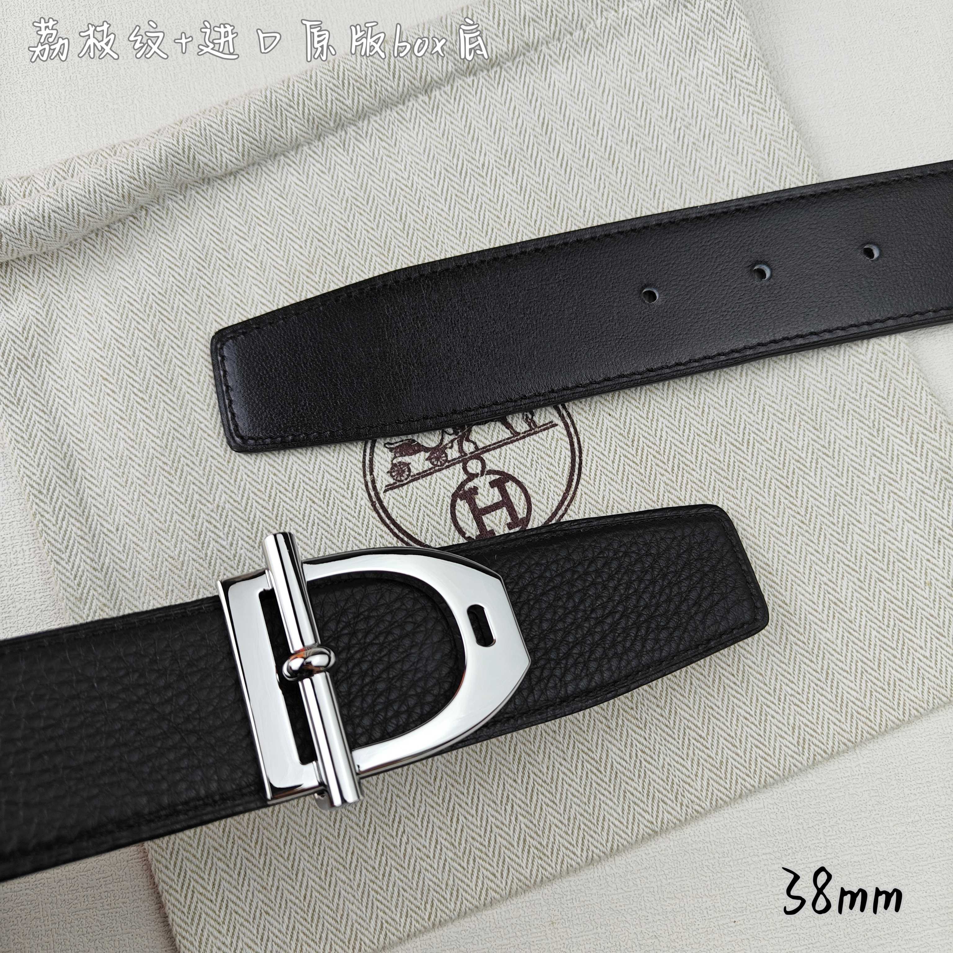 Hermès Basic Belt Top Grain Leather Black 38mm-m