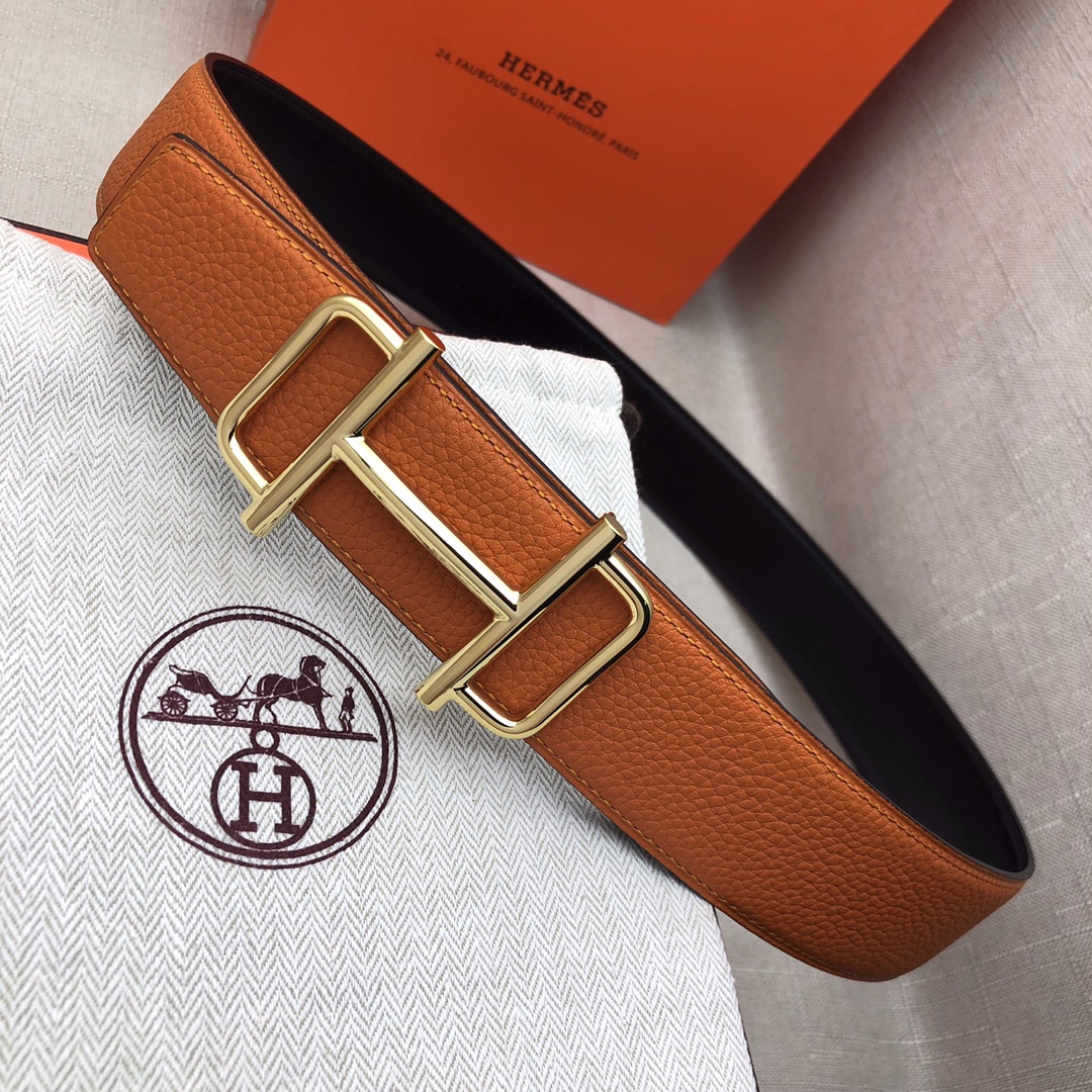 Hermès Basic Belt Top Grain Leather Black 38mm-s-m